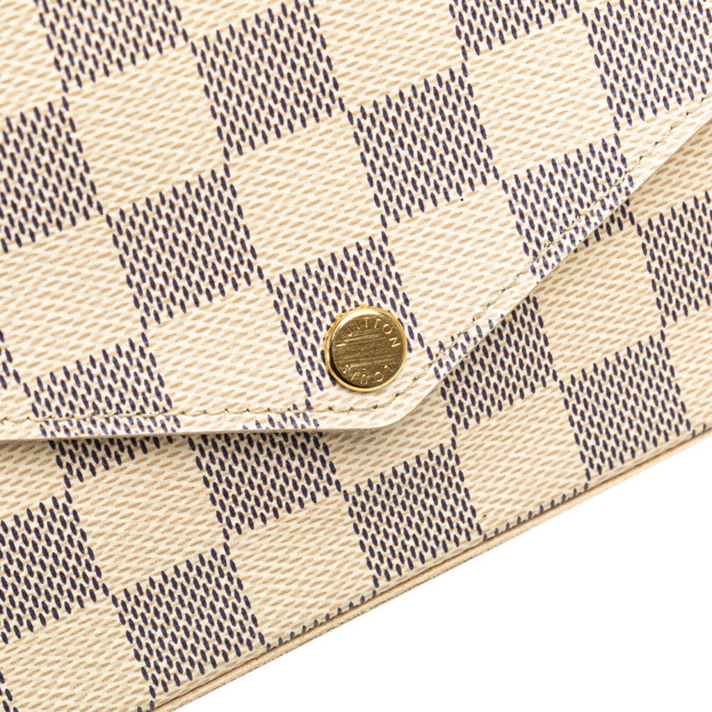 Louis Vuitton Damier Azur Ivory Pvc Leather Pochette Shoulder Bag