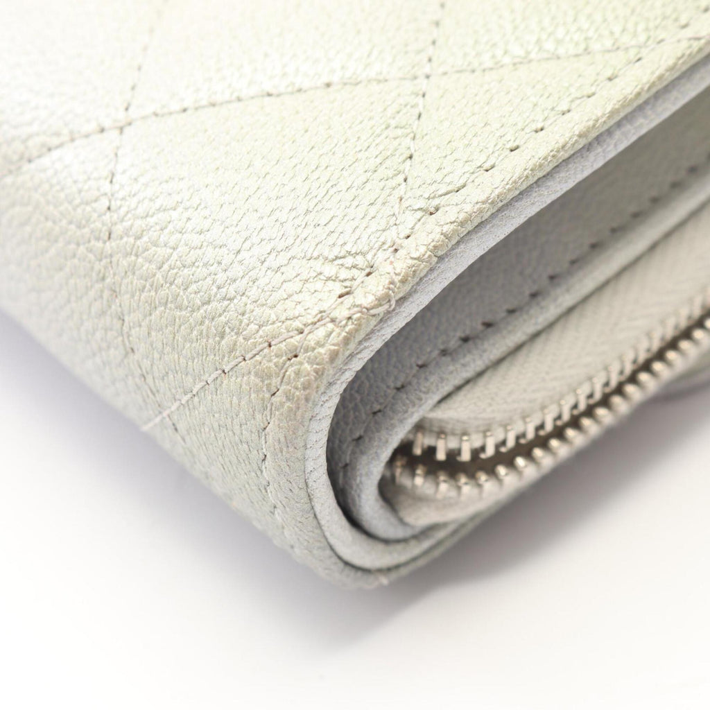 Chanel Green Silver Grained Calfskin Handbag Pouch Shoulder Bag