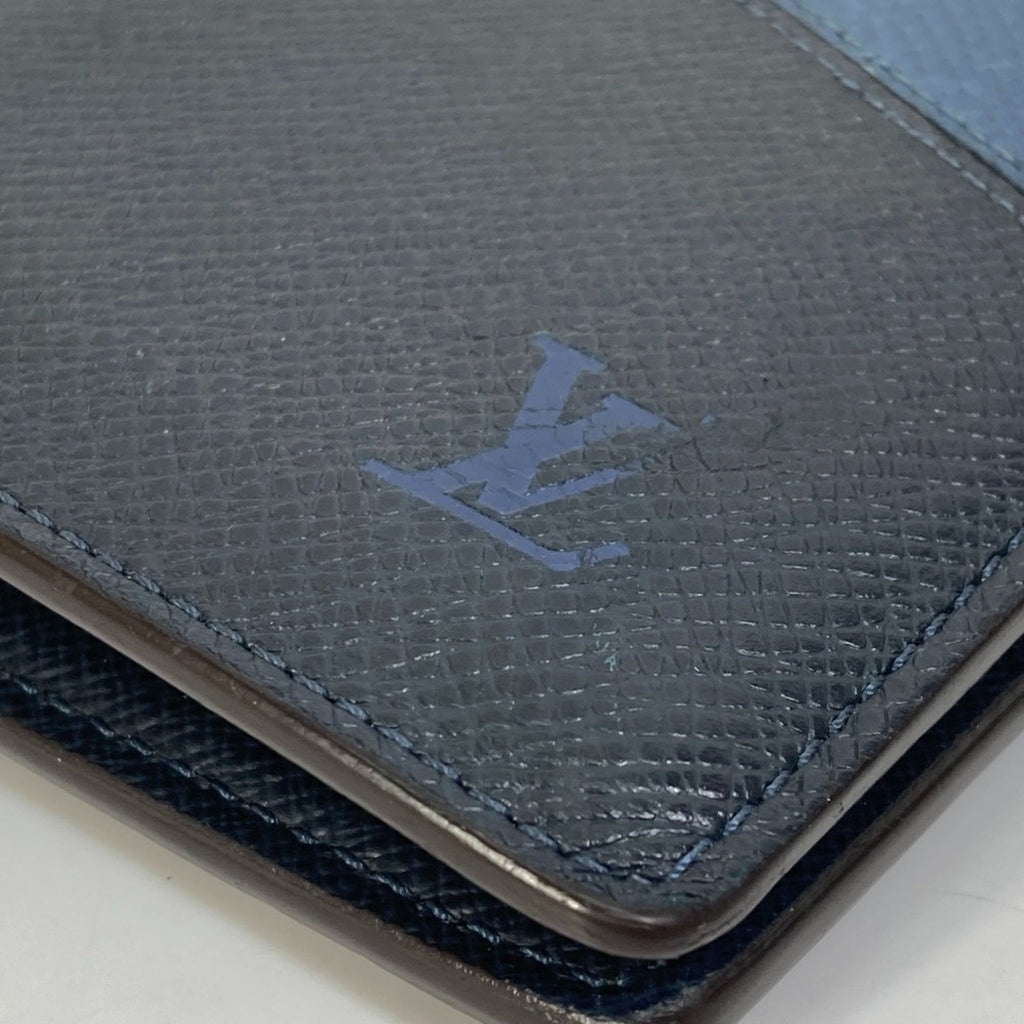 Louis Vuitton Taiga Blue Navy Taiga Leather Long Wallet