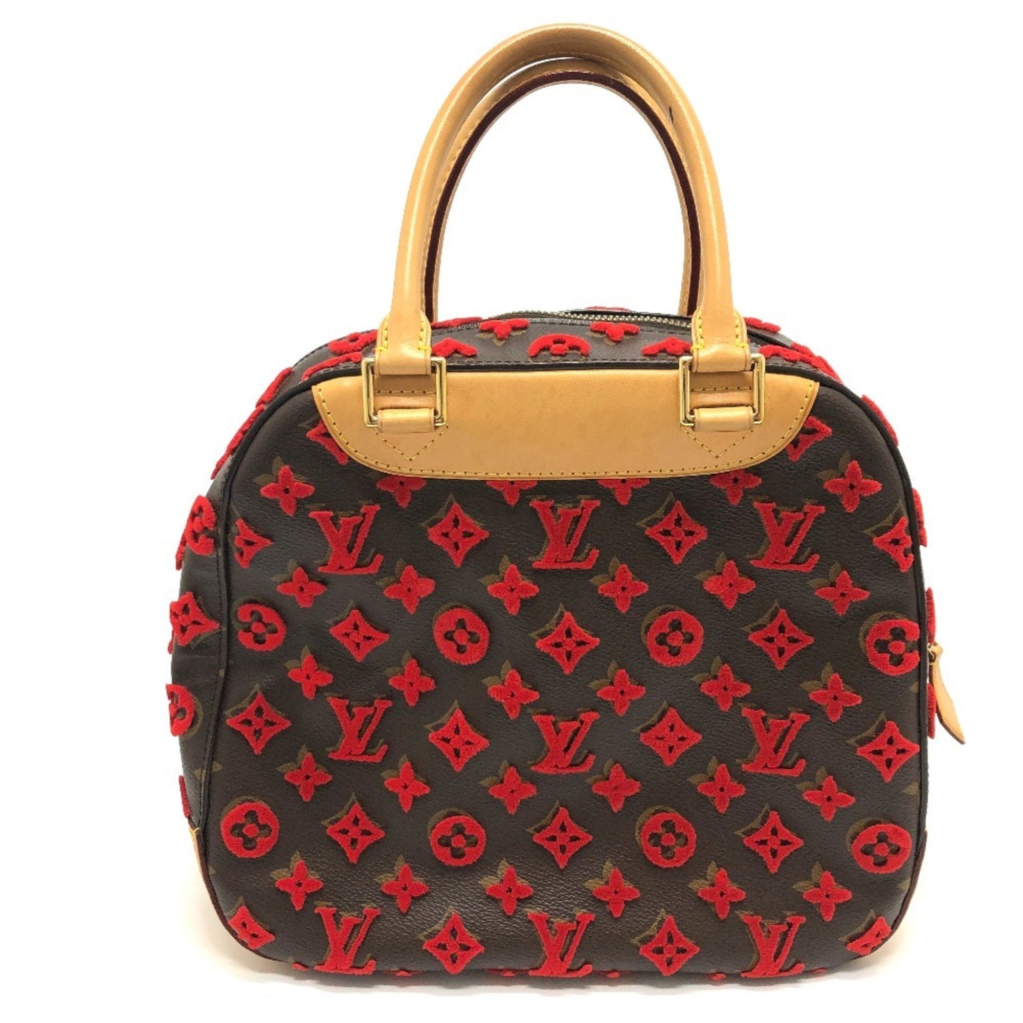 Louis Vuitton Monogram Tuffetage Brown Red Color Monogram Handbag