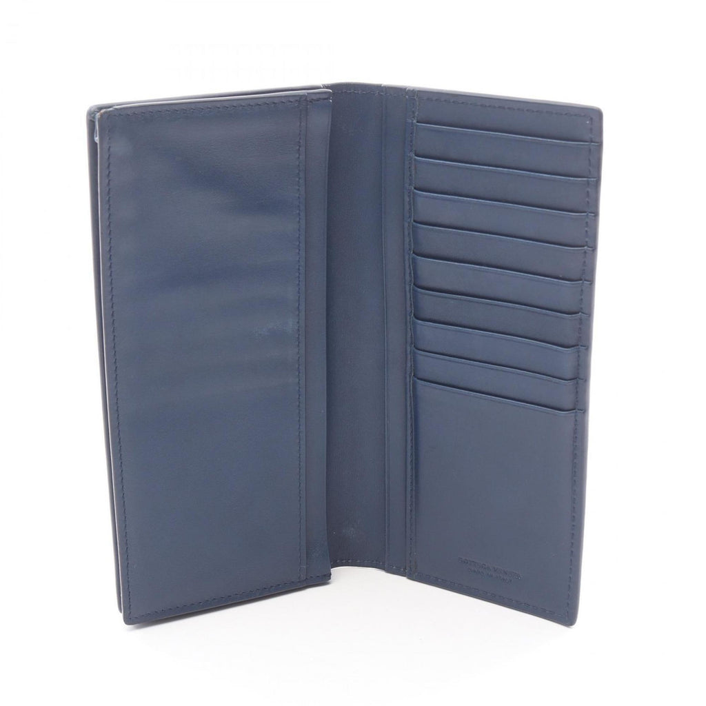 Bottega Veneta Blue Leather Long Wallet (Bi-Fold)