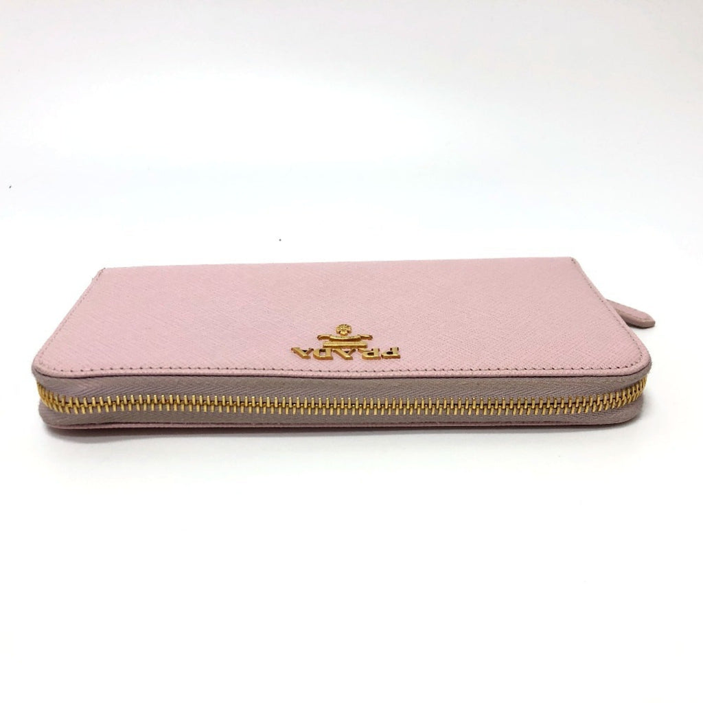 Prada Pink Saffiano Metal Long Wallet (Bi-Fold)