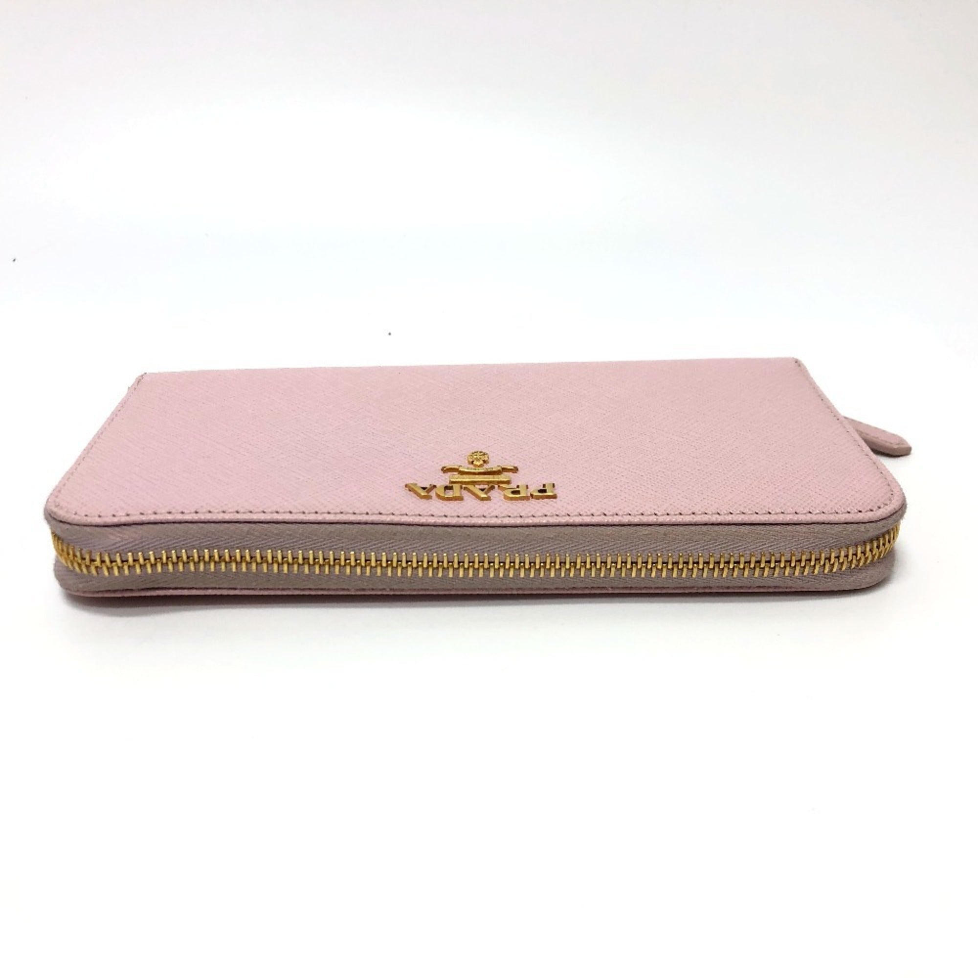 Prada Pink Saffiano Metal Long Wallet (Bi-Fold)