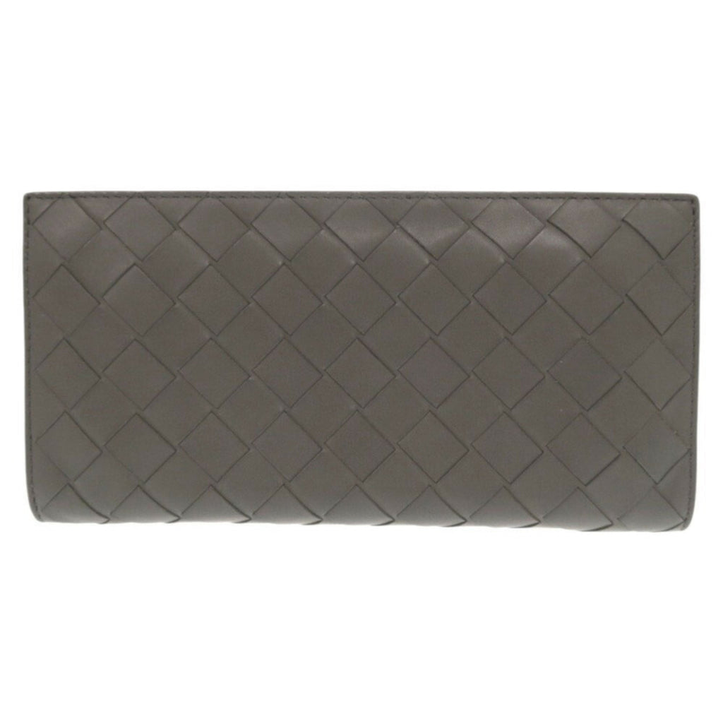 Bottega Veneta Gray Intrecciato Long Wallet (Bi-Fold)