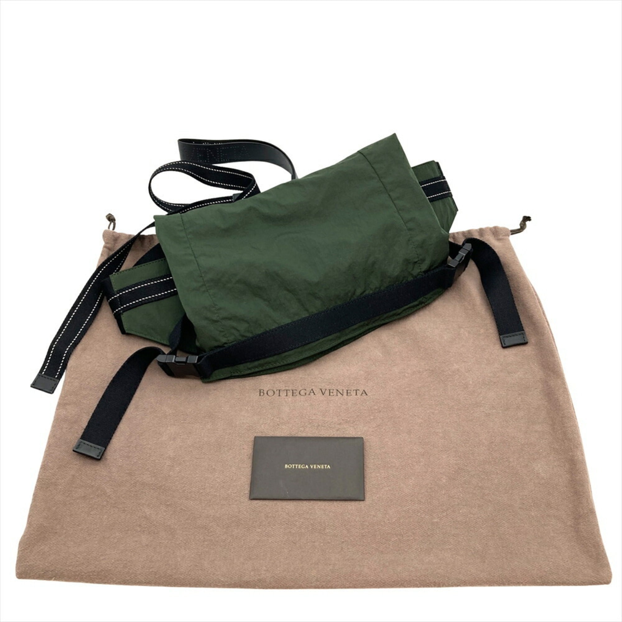 Bottega Veneta Green Nylon Fanny Pack Sling Bag