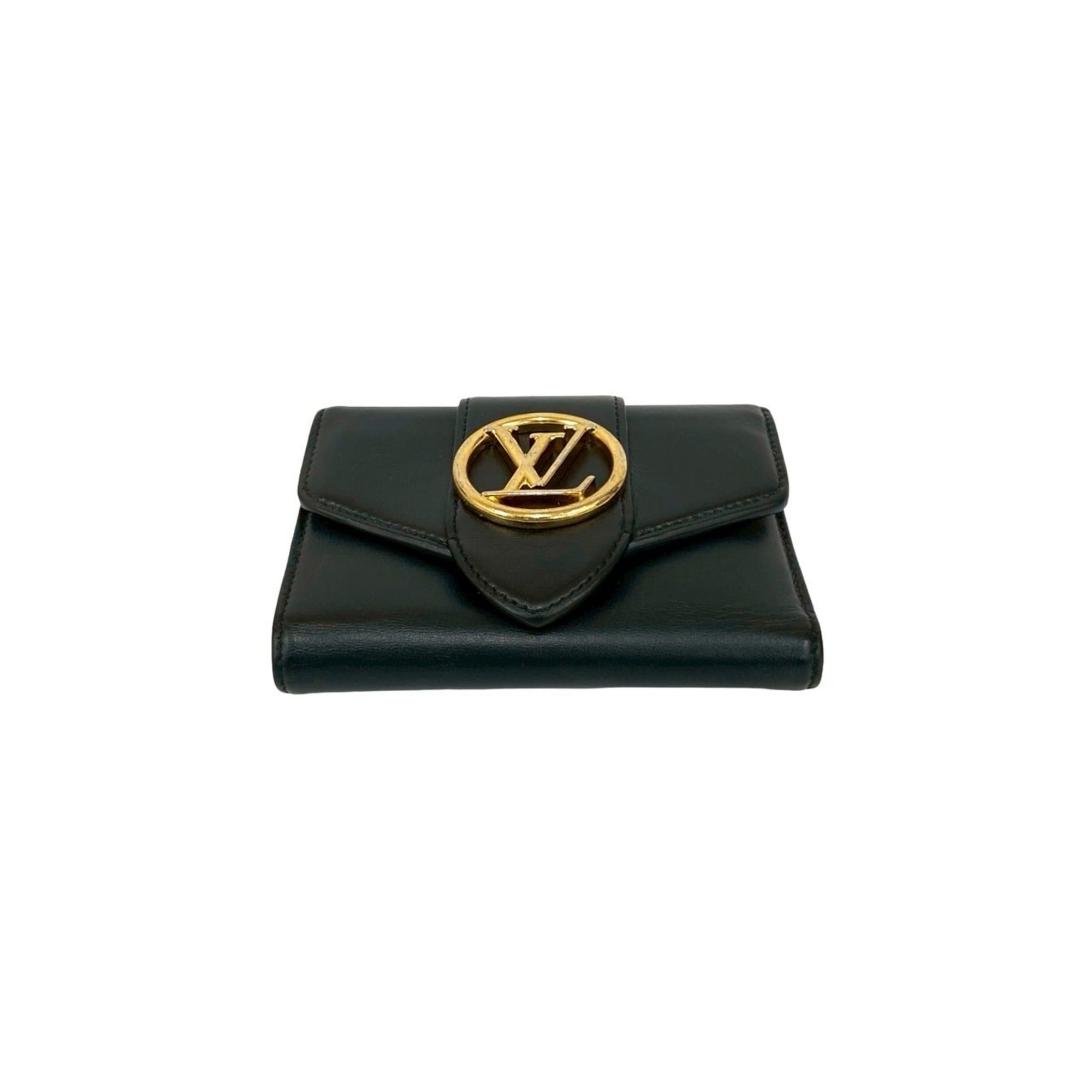 Louis Vuitton Black Pink Leather Wallet (Tri-Fold)