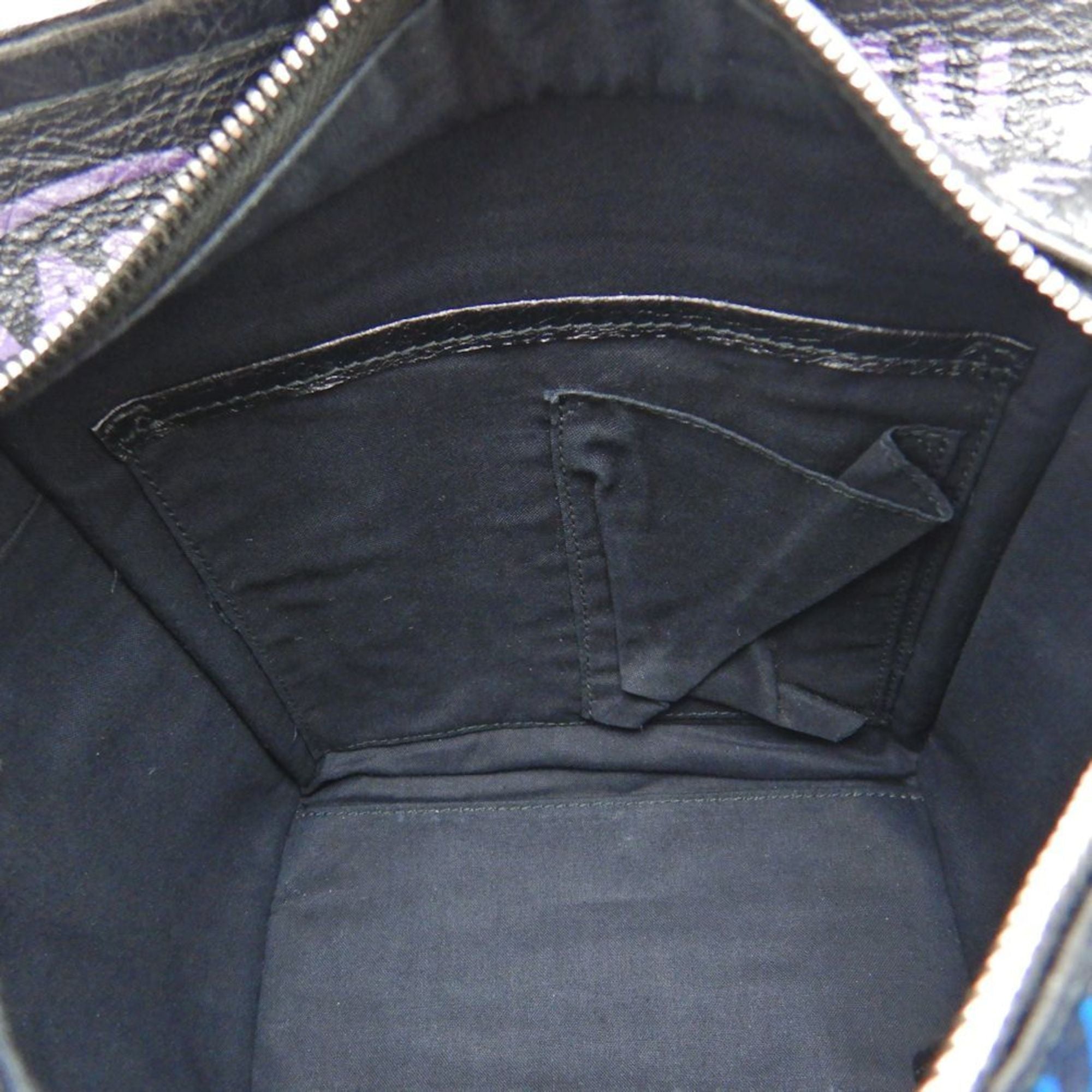 Balenciaga Black Blue Leather Hand