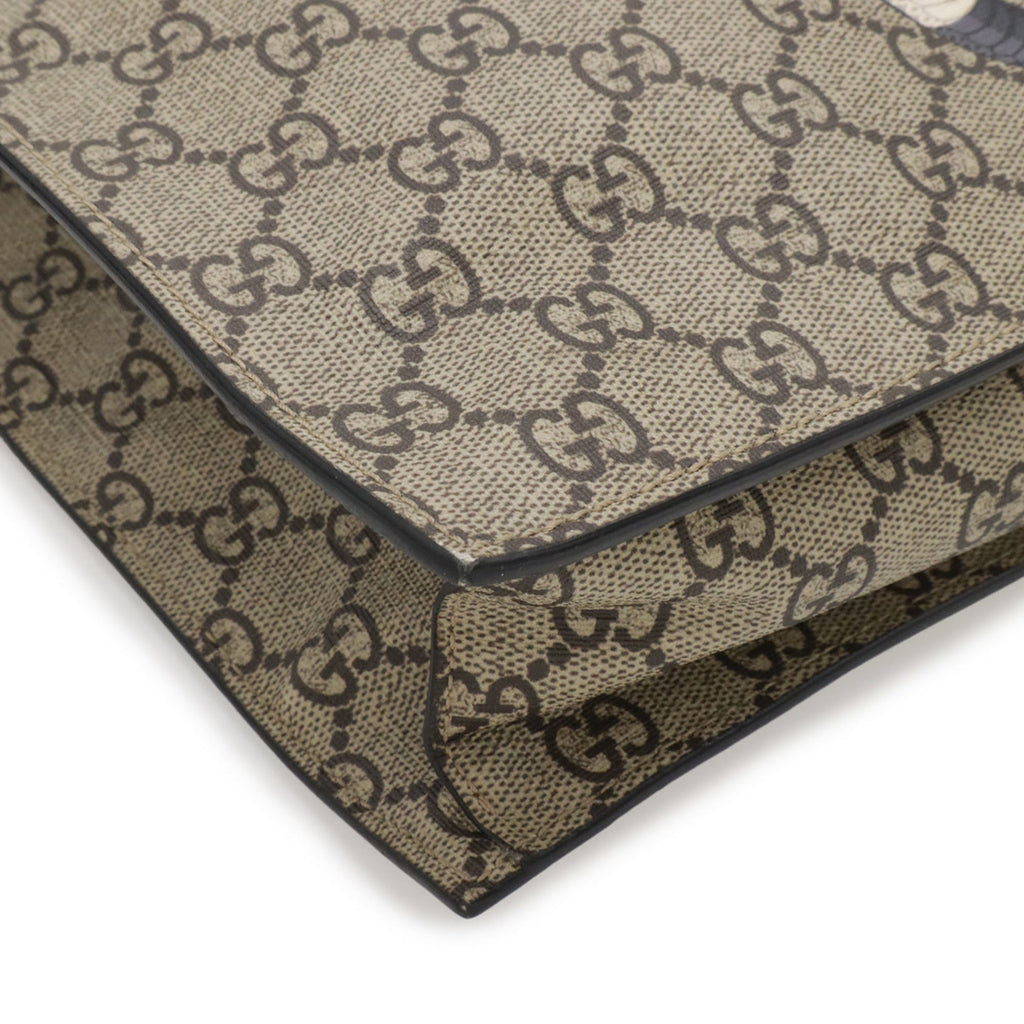 Gucci Beige Black Khaki Gg Supreme Leather Shoulder Bag Tote Bag (Pre-Owned)