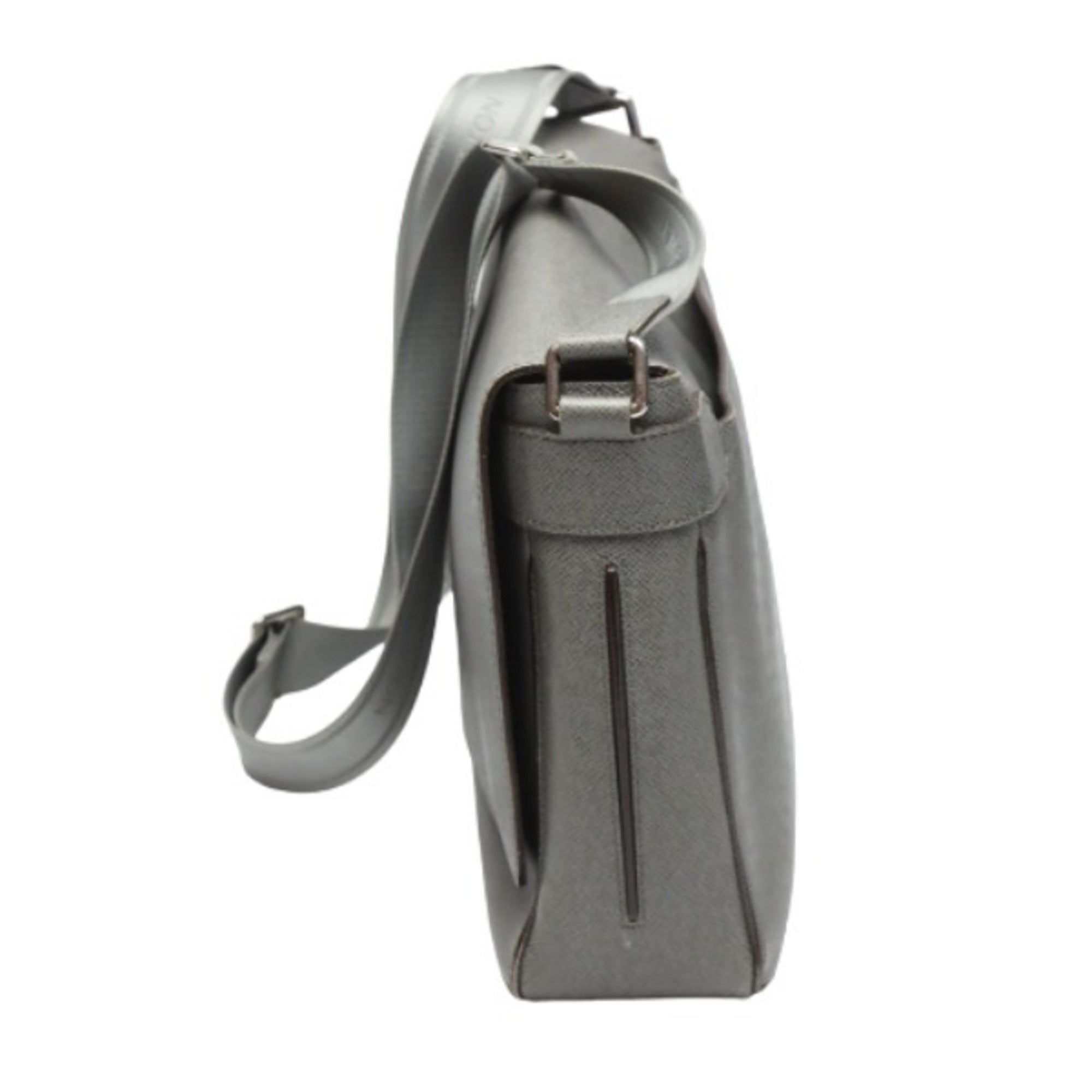 Louis Vuitton Gray Taiga Leather Shoulder Bag
