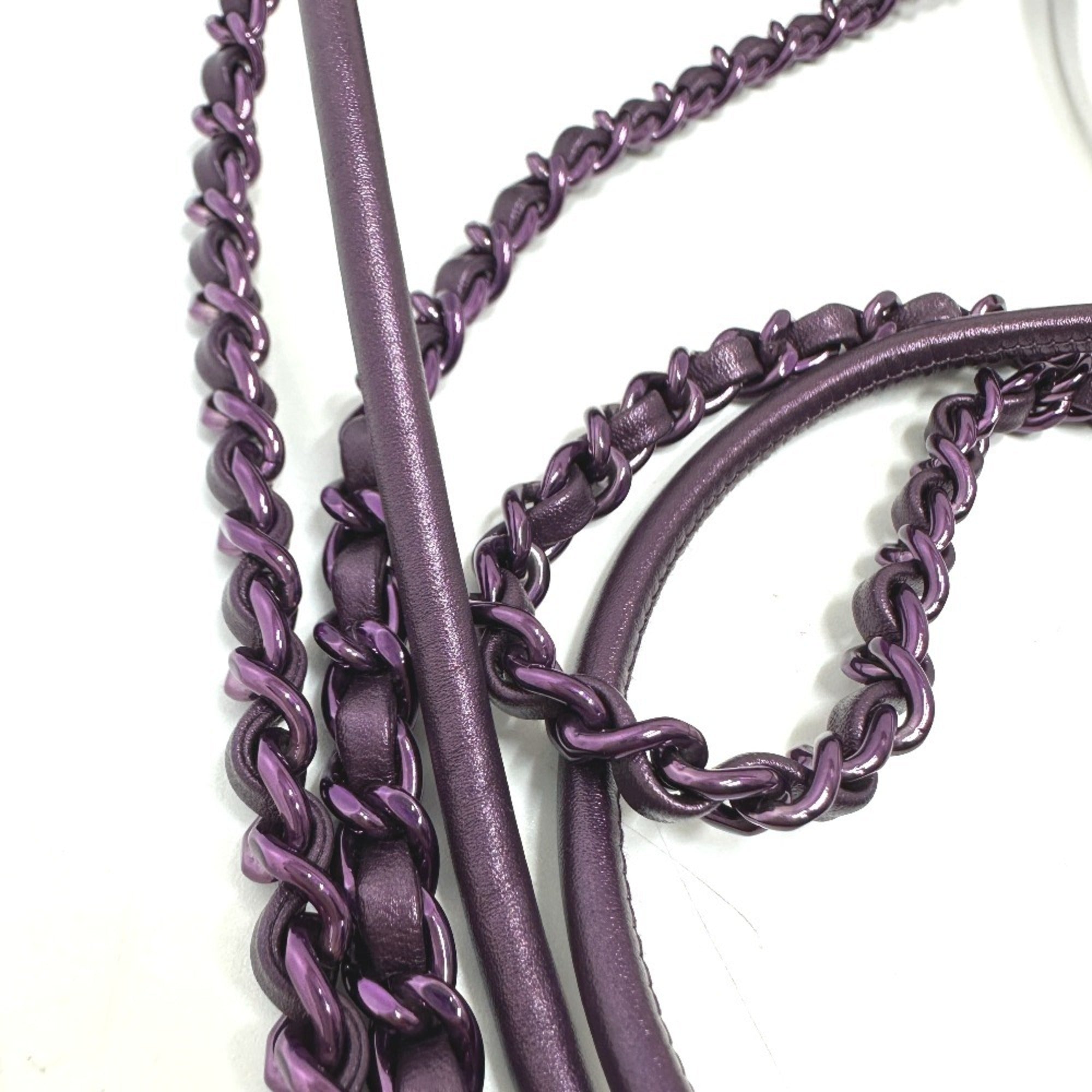 Chanel Purple Leather Shoulder Bag