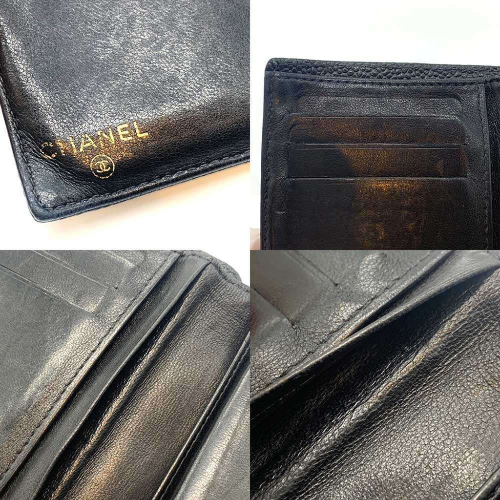 Chanel Black Grained Calfskin Wallet (Bi-Fold)