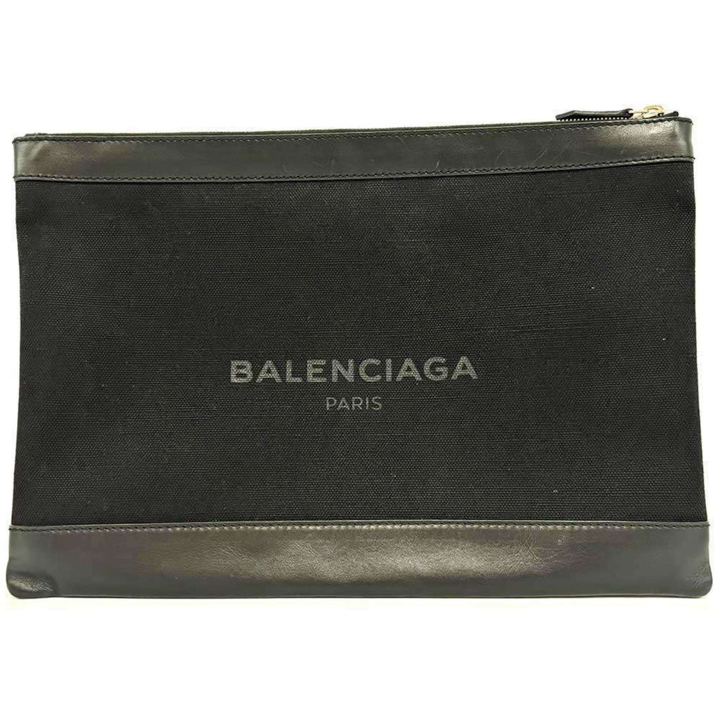 Balenciaga Black Canvas Clutch