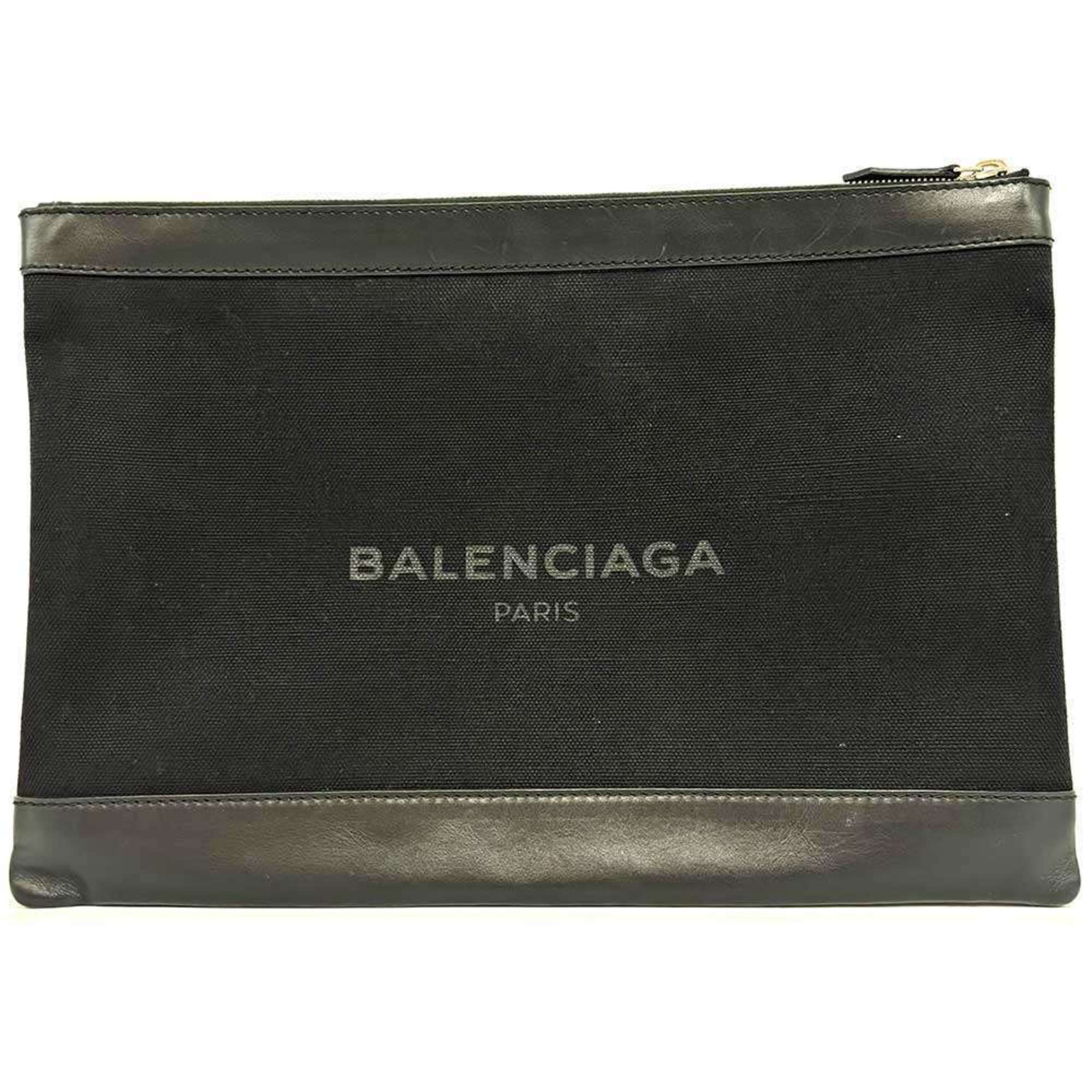 Balenciaga Black Canvas Clutch