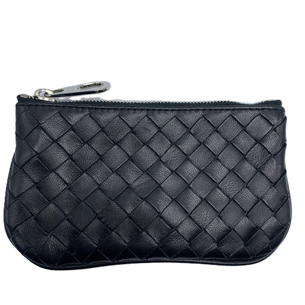 Bottega Veneta Black Intrecciato Coin Purse/Coin Case