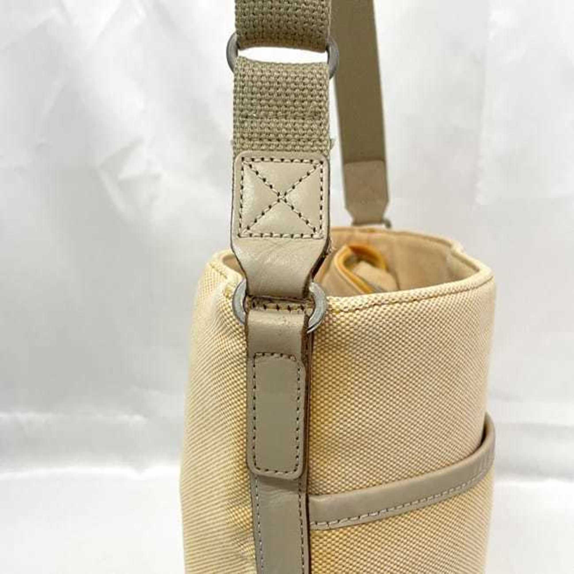 Burberry Beige Orange Canvas Shoulder Bag