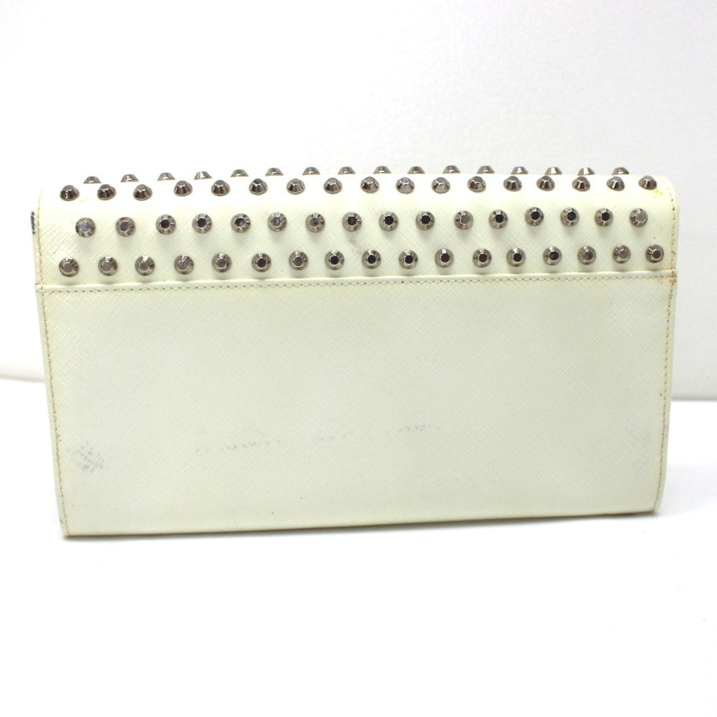 Prada White Leather Long Wallet (Bi-Fold)