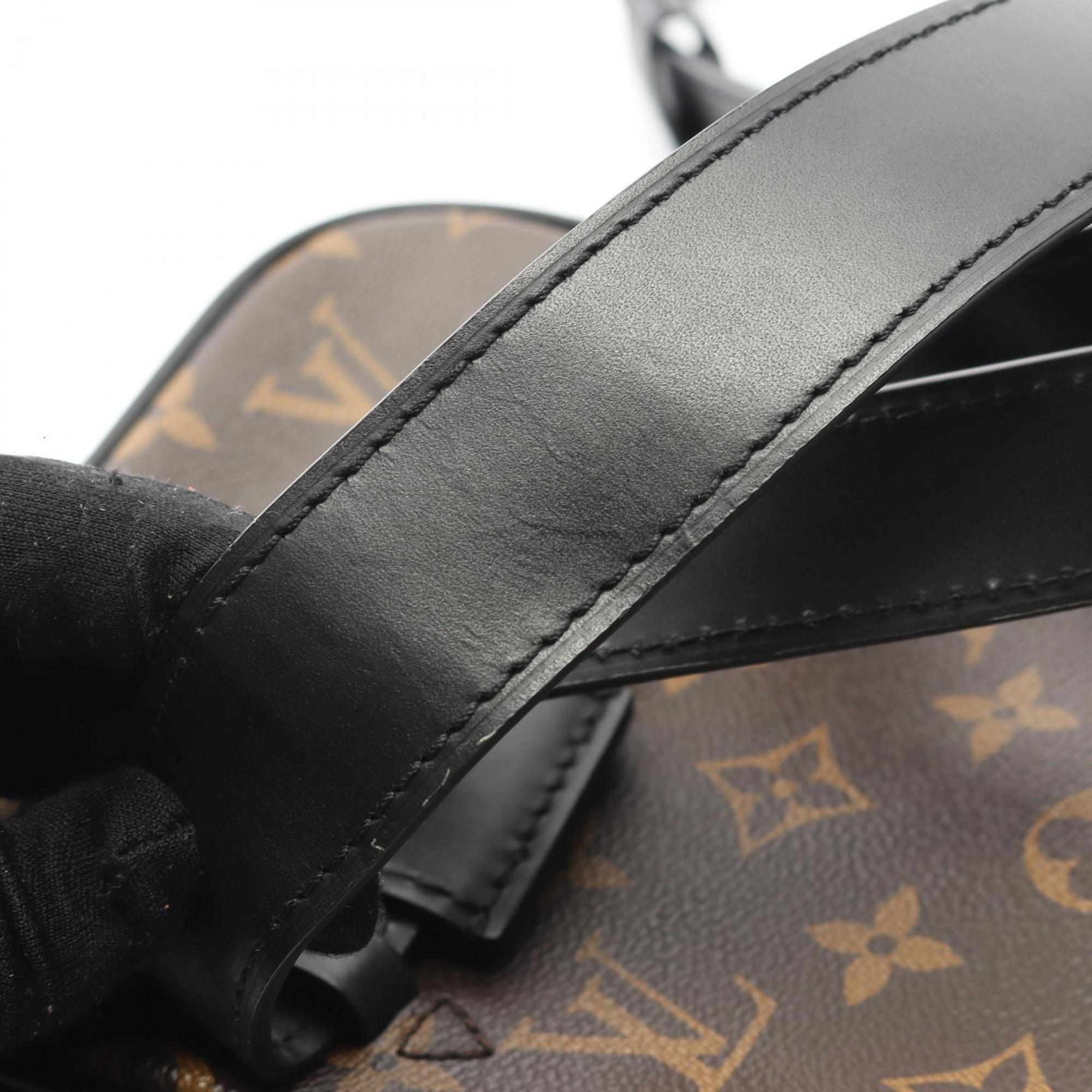 Louis Vuitton Black Brown Monogram Macassar Coated Canvas Leather Fanny Pack Sling Bag