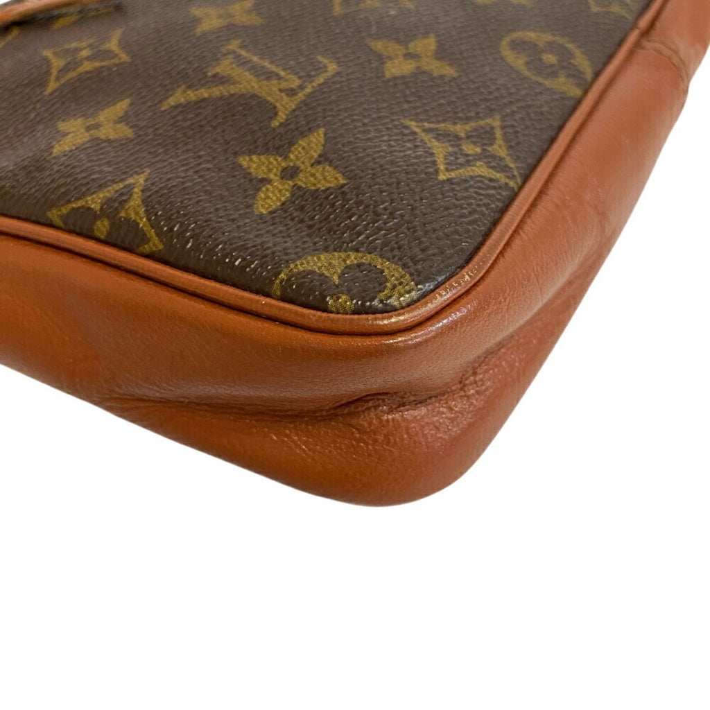 Louis Vuitton Brown Monogram Leather Clutch Bag