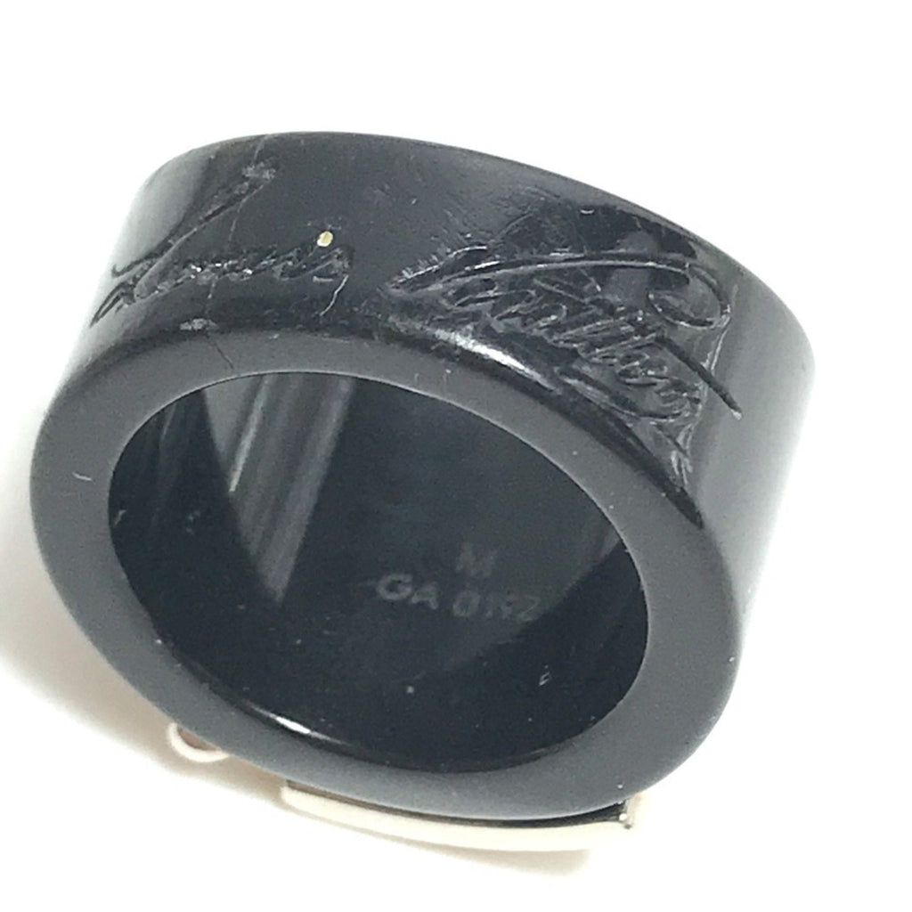 Louis Vuitton Silver Black Plastic Band Ring