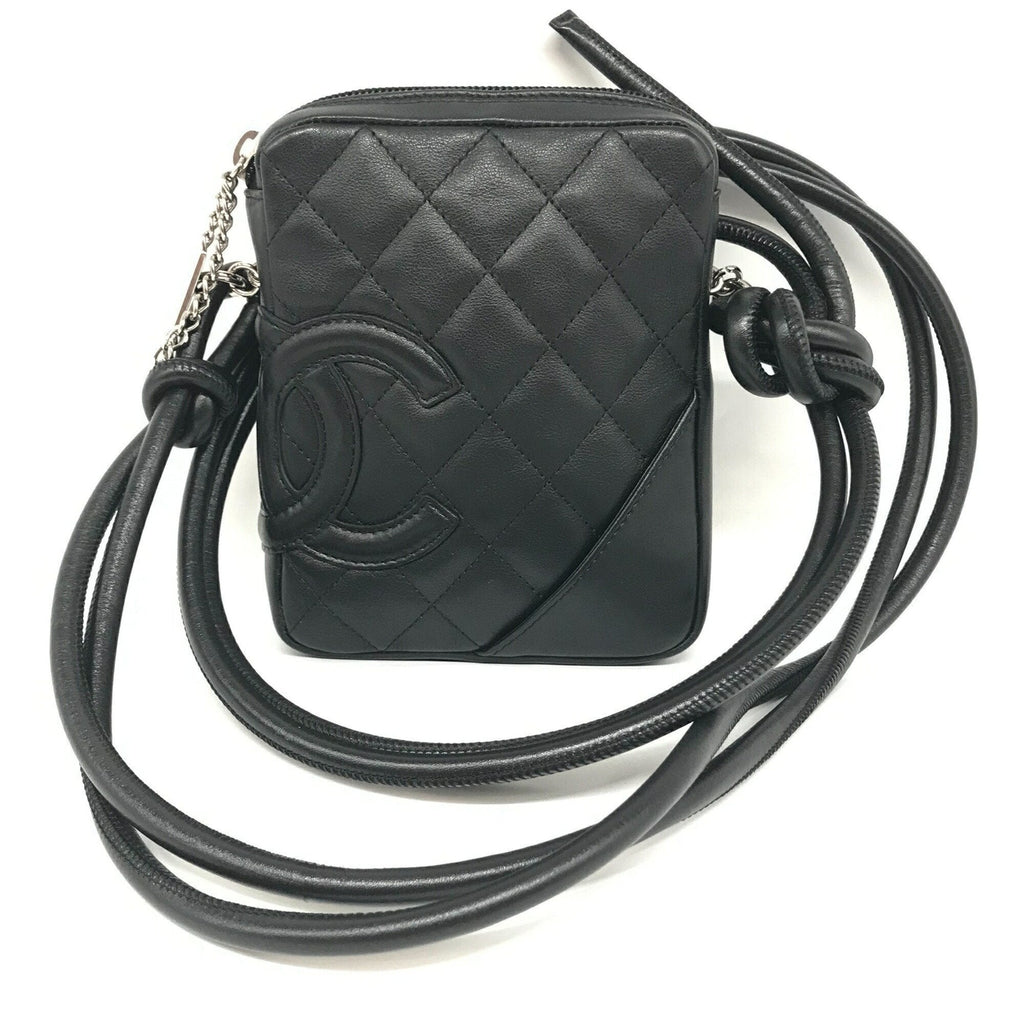Chanel Black Leather Pochette Shoulder Bag