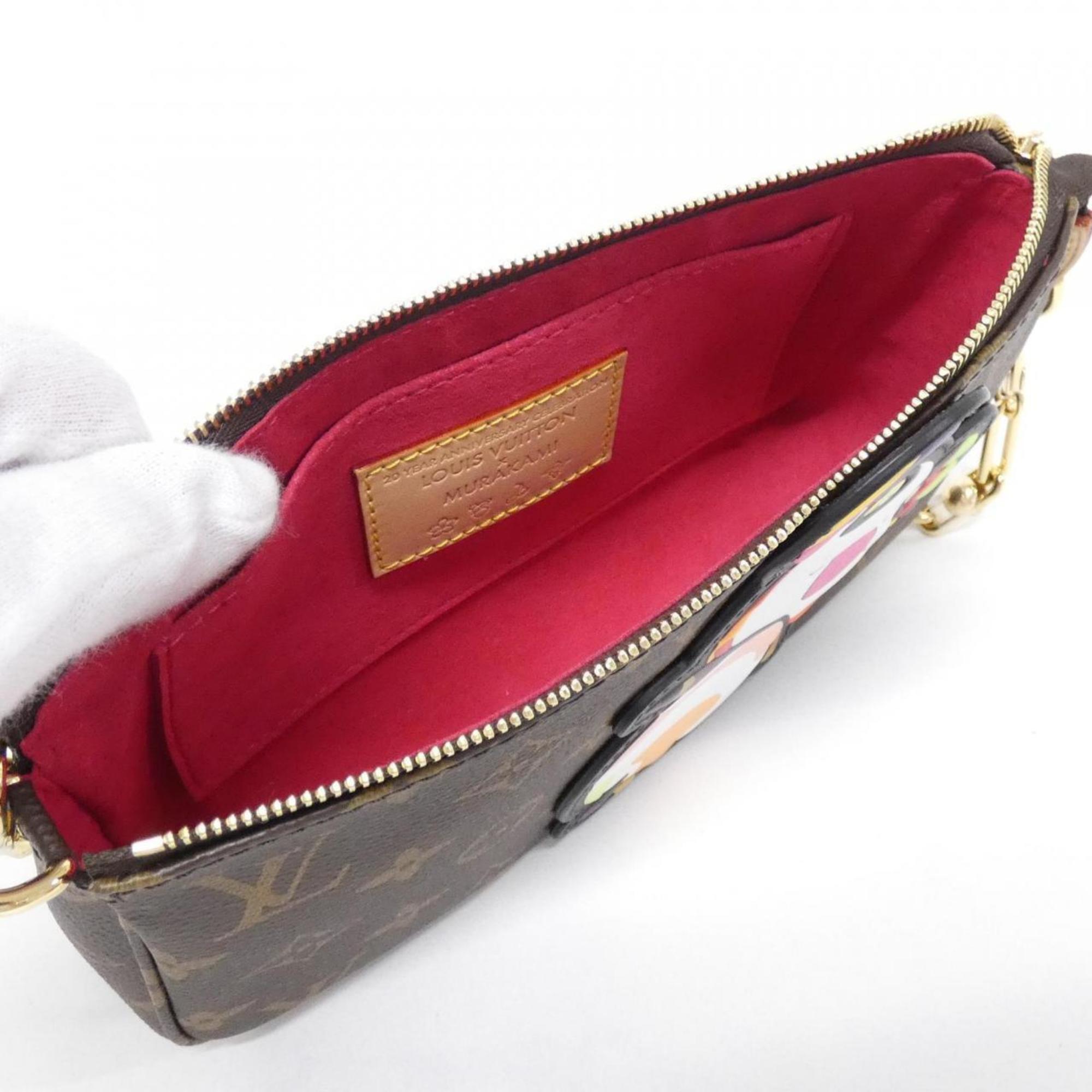 Louis Vuitton Marron Coated Canvas Pochette Pouch
