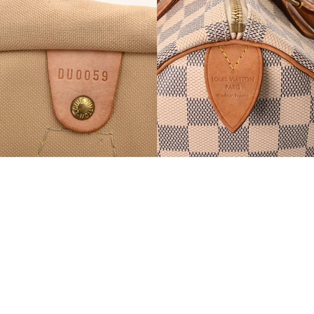 Louis Vuitton White Damier Azur Canvas Handbag
