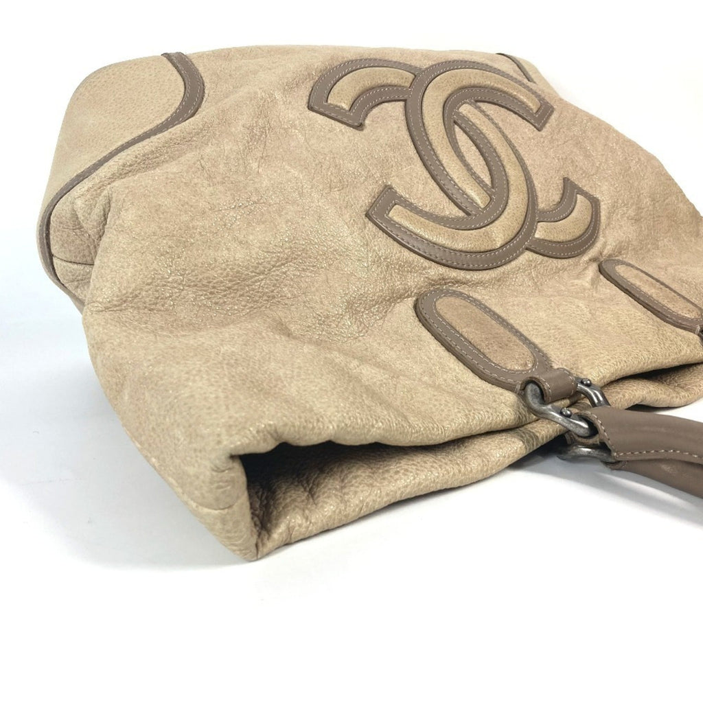 Chanel Beige Leather Shoulder Bag Tote Bag