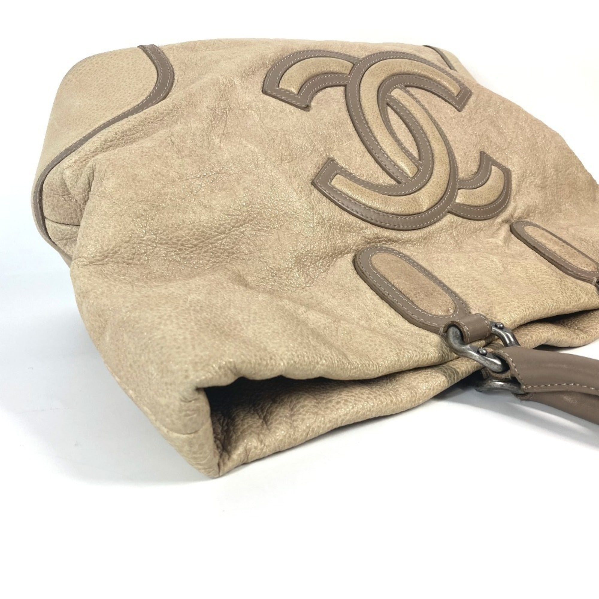 Chanel Beige Leather Shoulder Bag Tote Bag