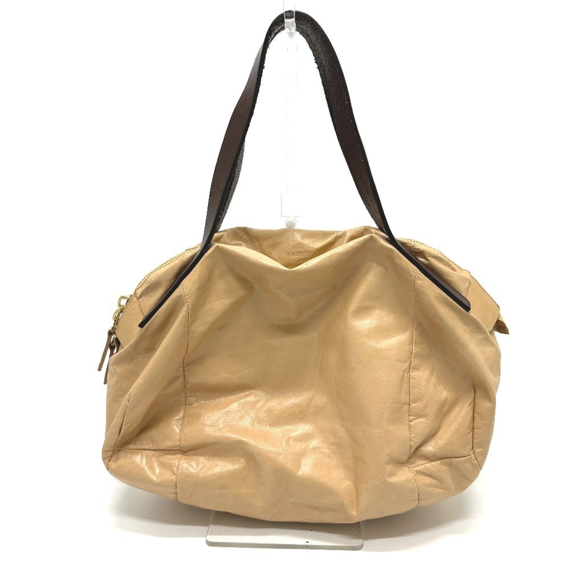 Celine Beige Leather Handbag Tote Bag
