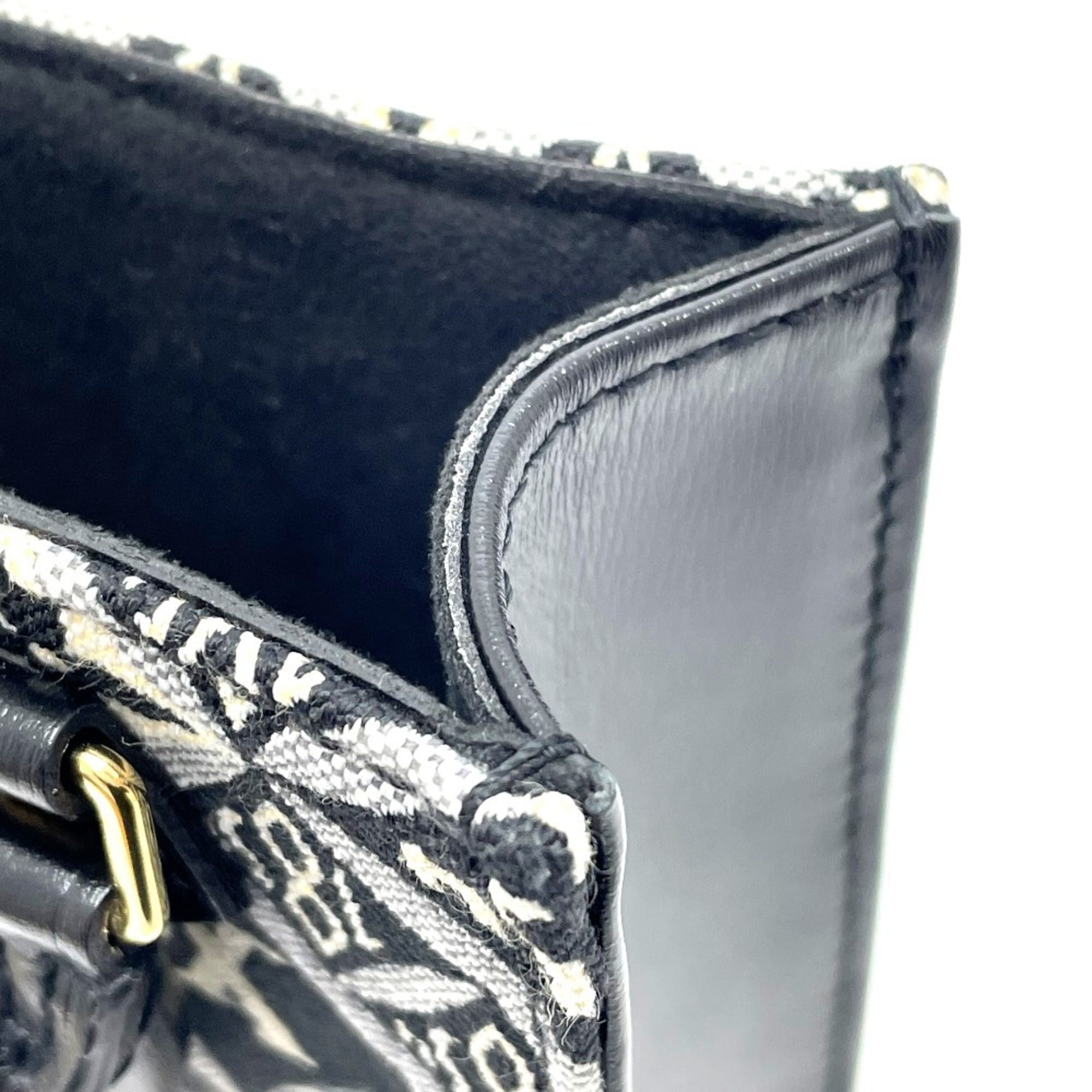Louis Vuitton Black Blue Jacquard Handbag
