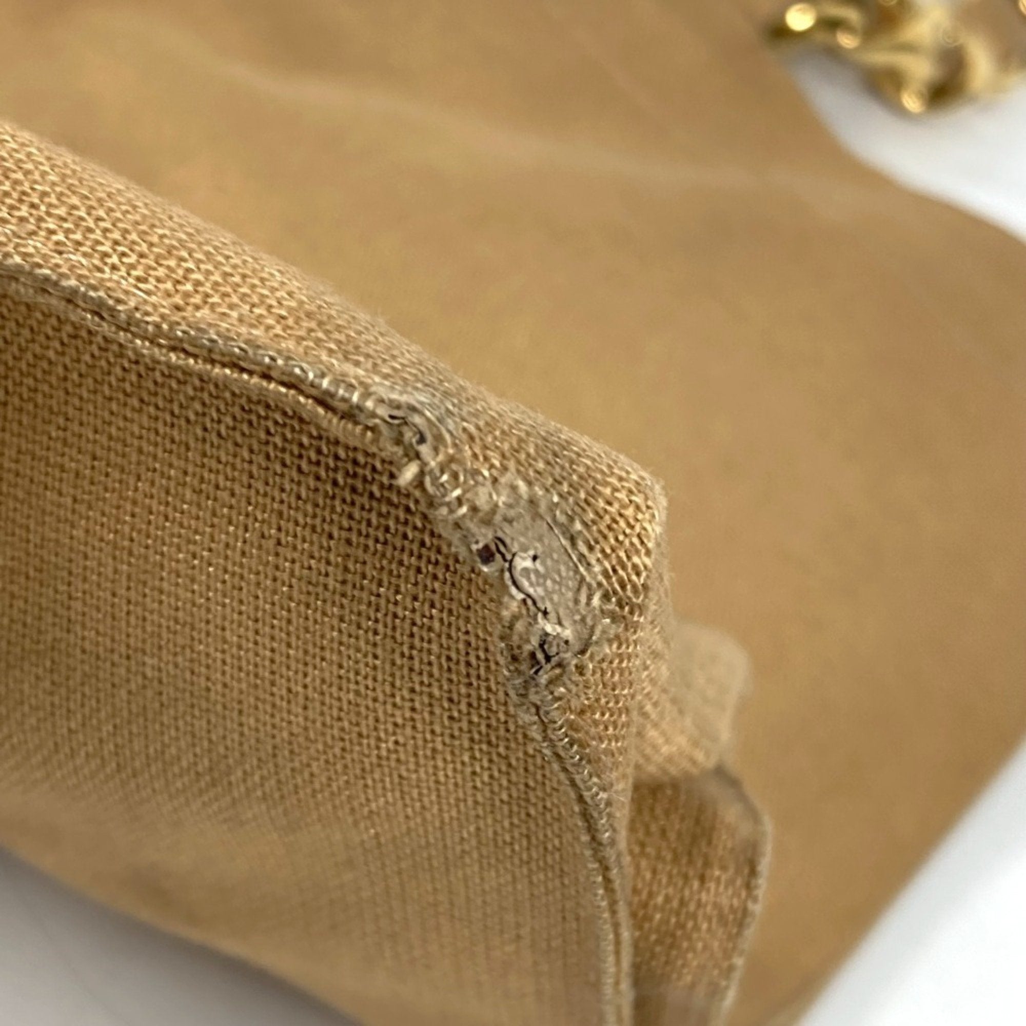 Chanel Beige Black Canvas Shoulder Bag Tote Bag