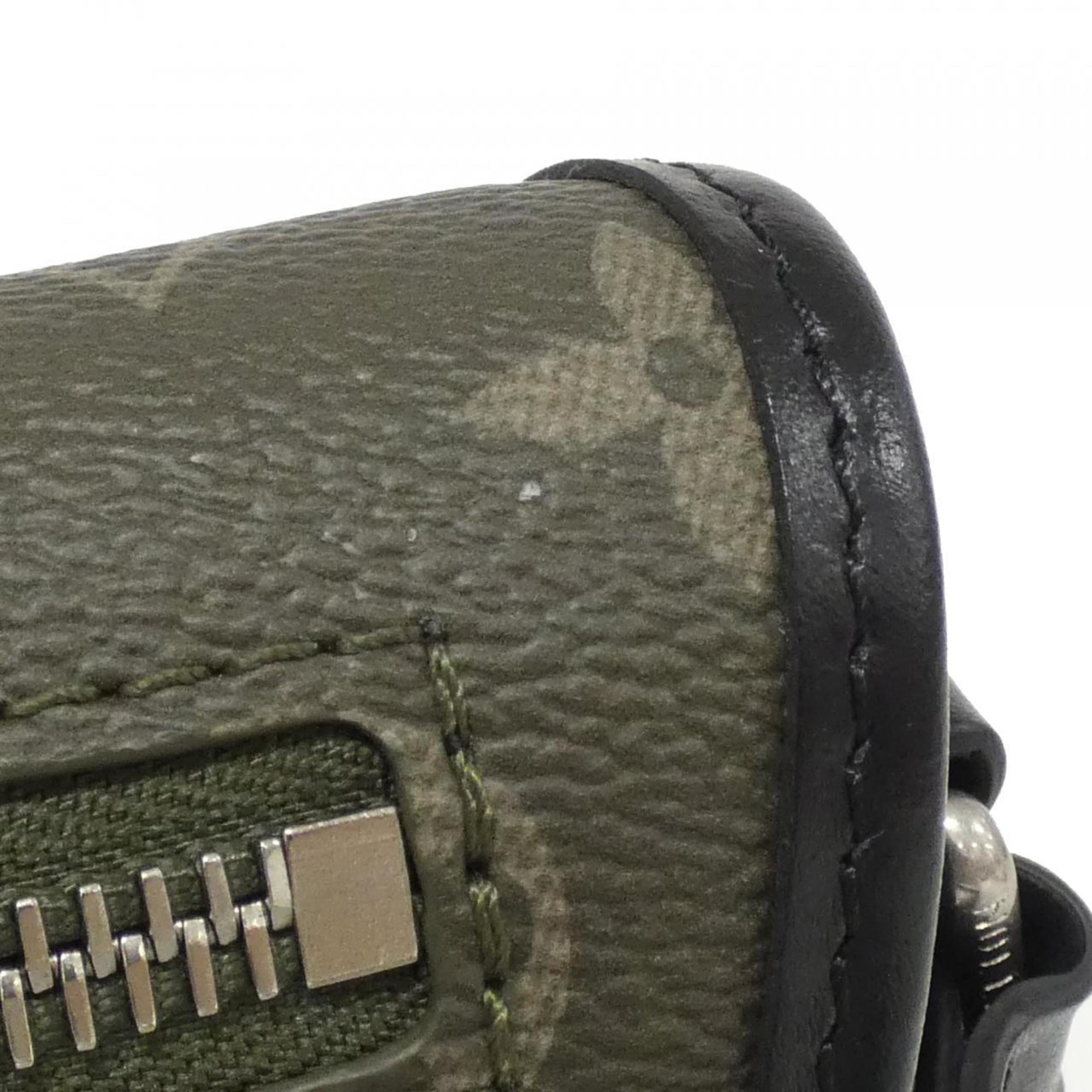 Louis Vuitton Black Khaki Coated Canvas Shoulder Bag