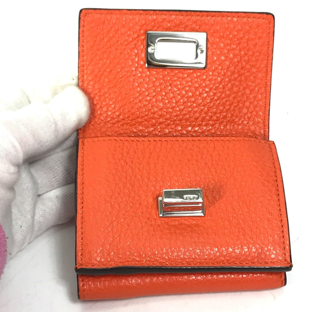Fendi Orange Leather Wallet (Tri-Fold)