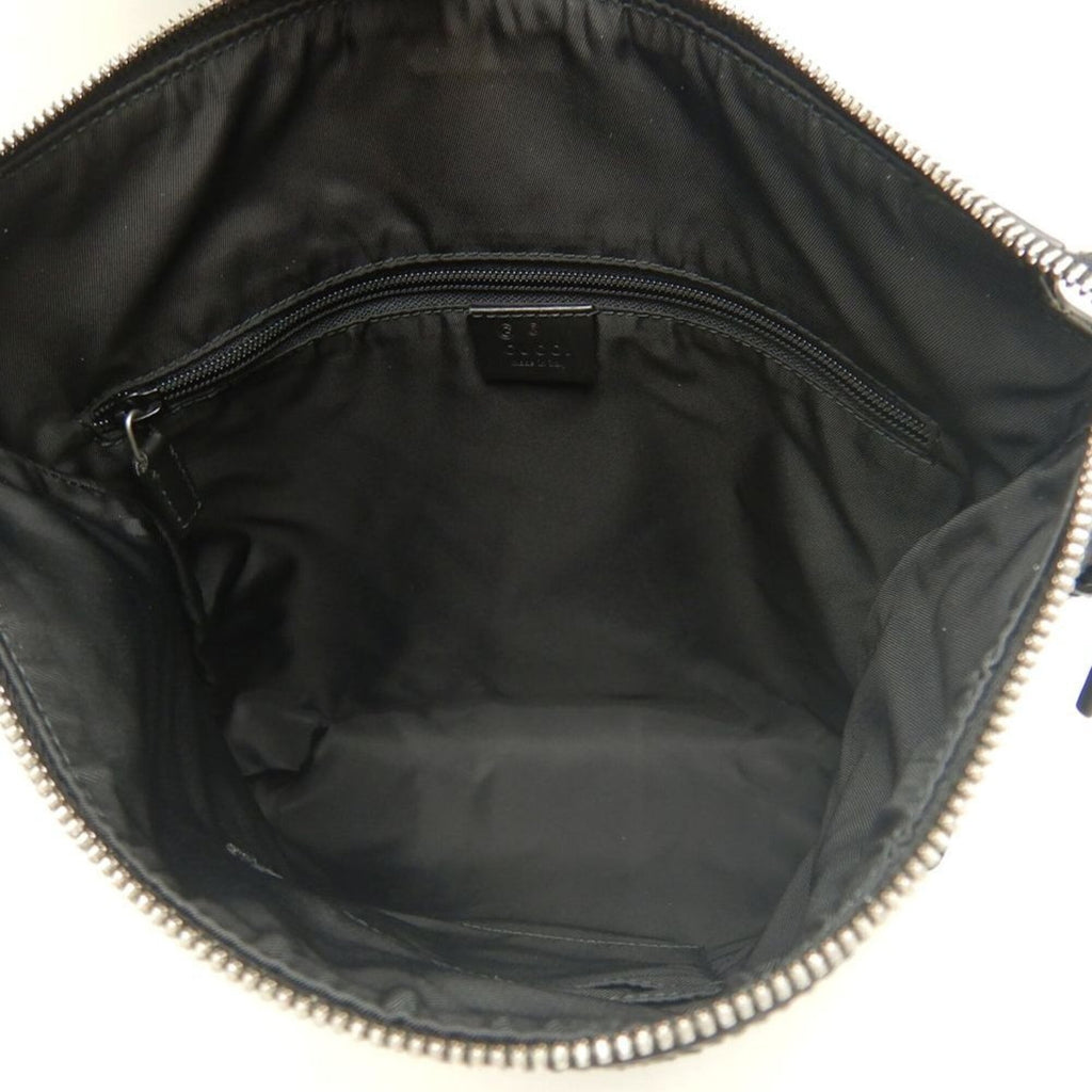 Gucci Black Canvas Leather Shoulder Bag (Pre-Owned)