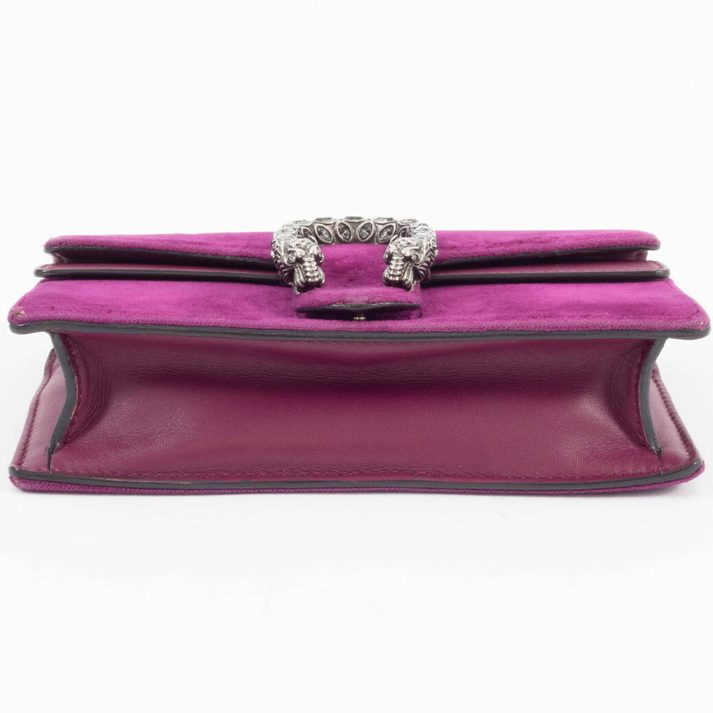 Gucci Purple Velvet Leather Shoulder Bag (Pre-Owned)