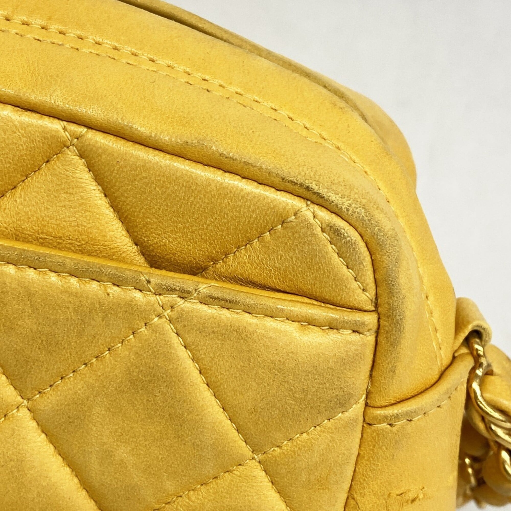 Chanel Yellow Leather Shoulder Bag