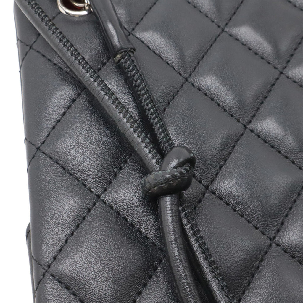 Chanel Black White Leather Shoulder Bag