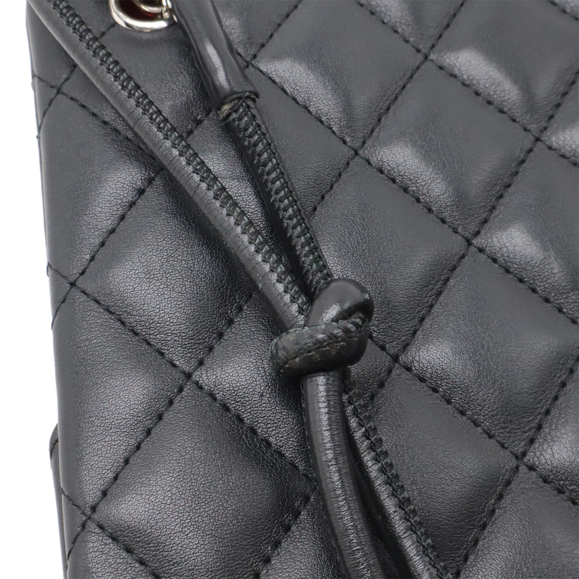 Chanel Black White Leather Shoulder Bag
