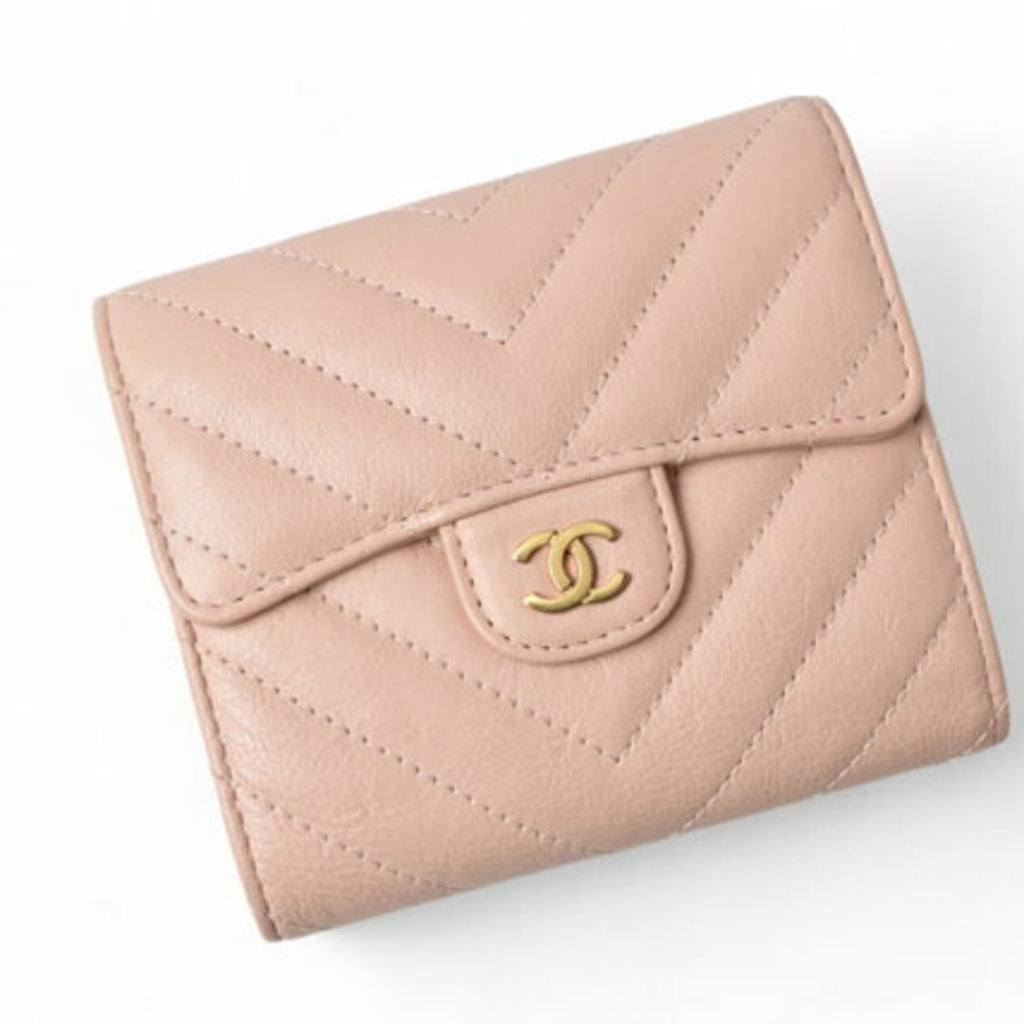 Chanel Baby Pink Leather Wallet (Tri-Fold)