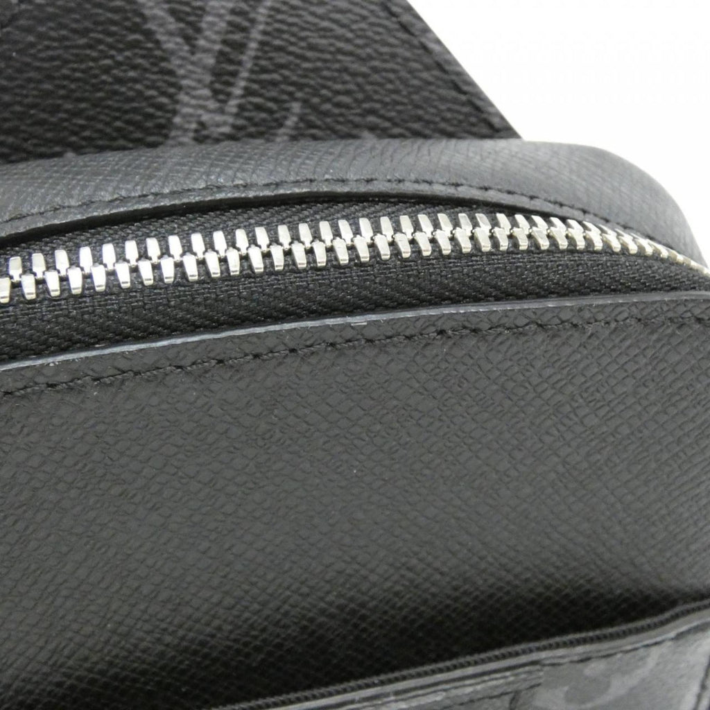 Louis Vuitton Taigarama Black Coated Canvas Leather Shoulder Bag