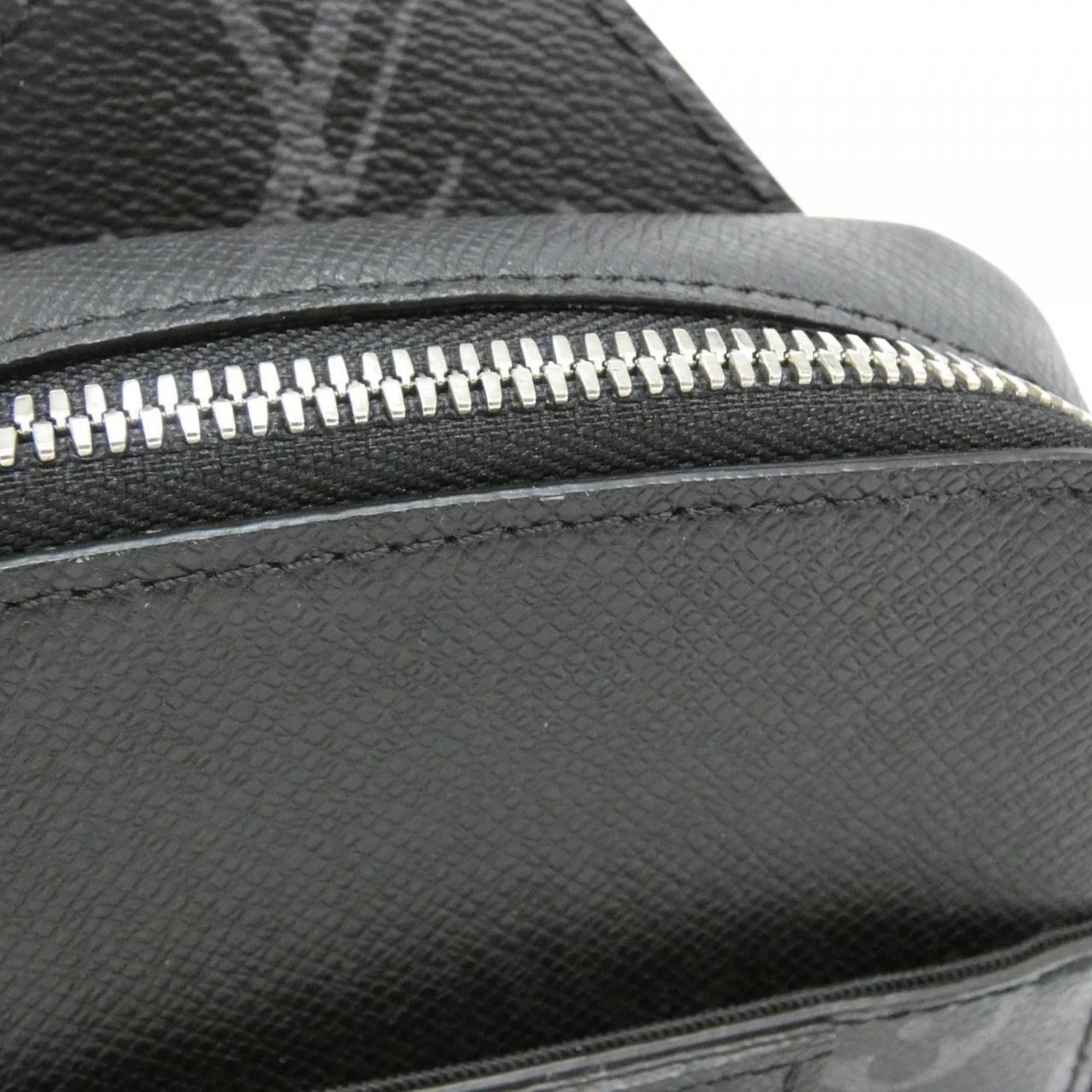 Louis Vuitton Taigarama Black Coated Canvas Leather Shoulder Bag