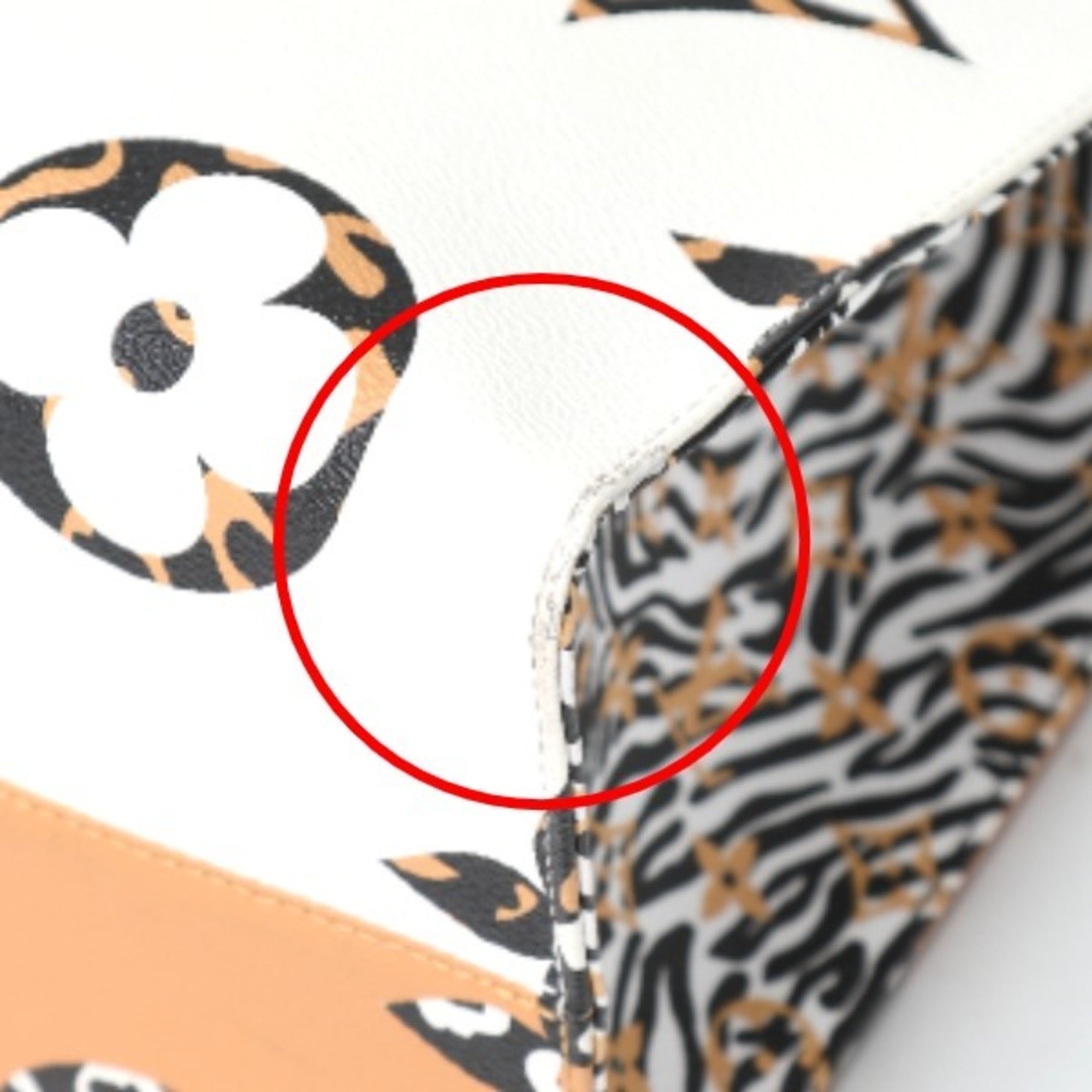 Louis Vuitton Orange White Tote Bag