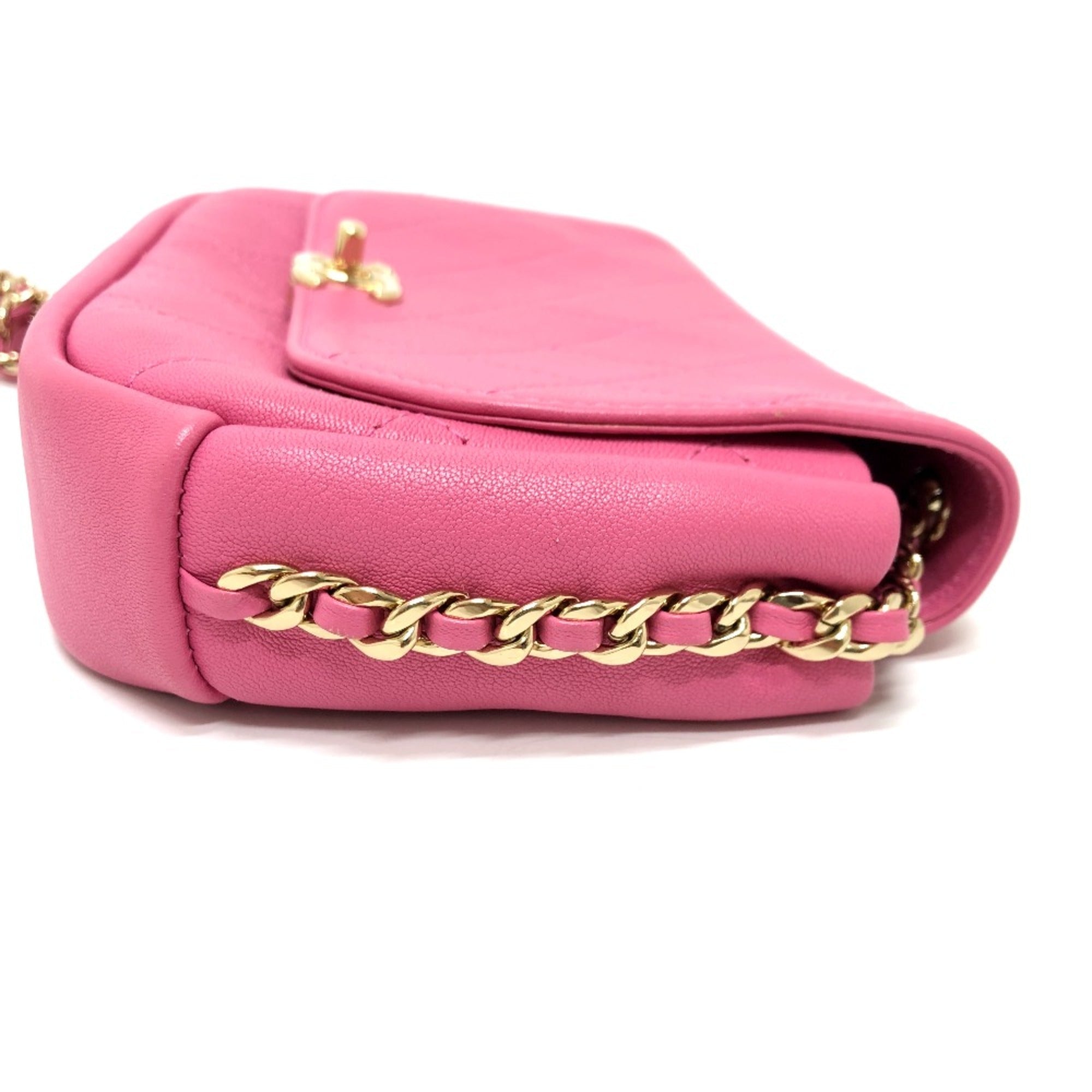 Chanel Pink Leather Shoulder Bag