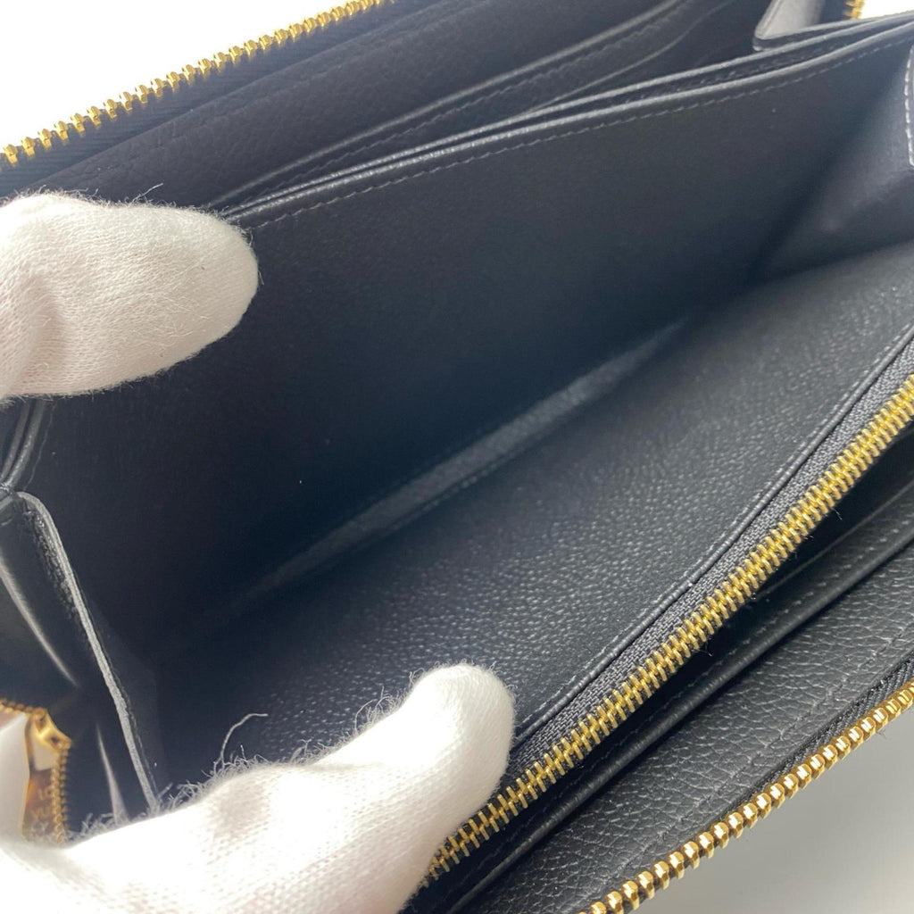 Louis Vuitton Black Leather Long Wallet