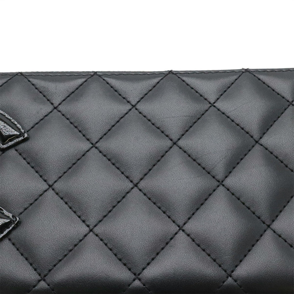Chanel Black Pink Leather Long Wallet (Bi-Fold)