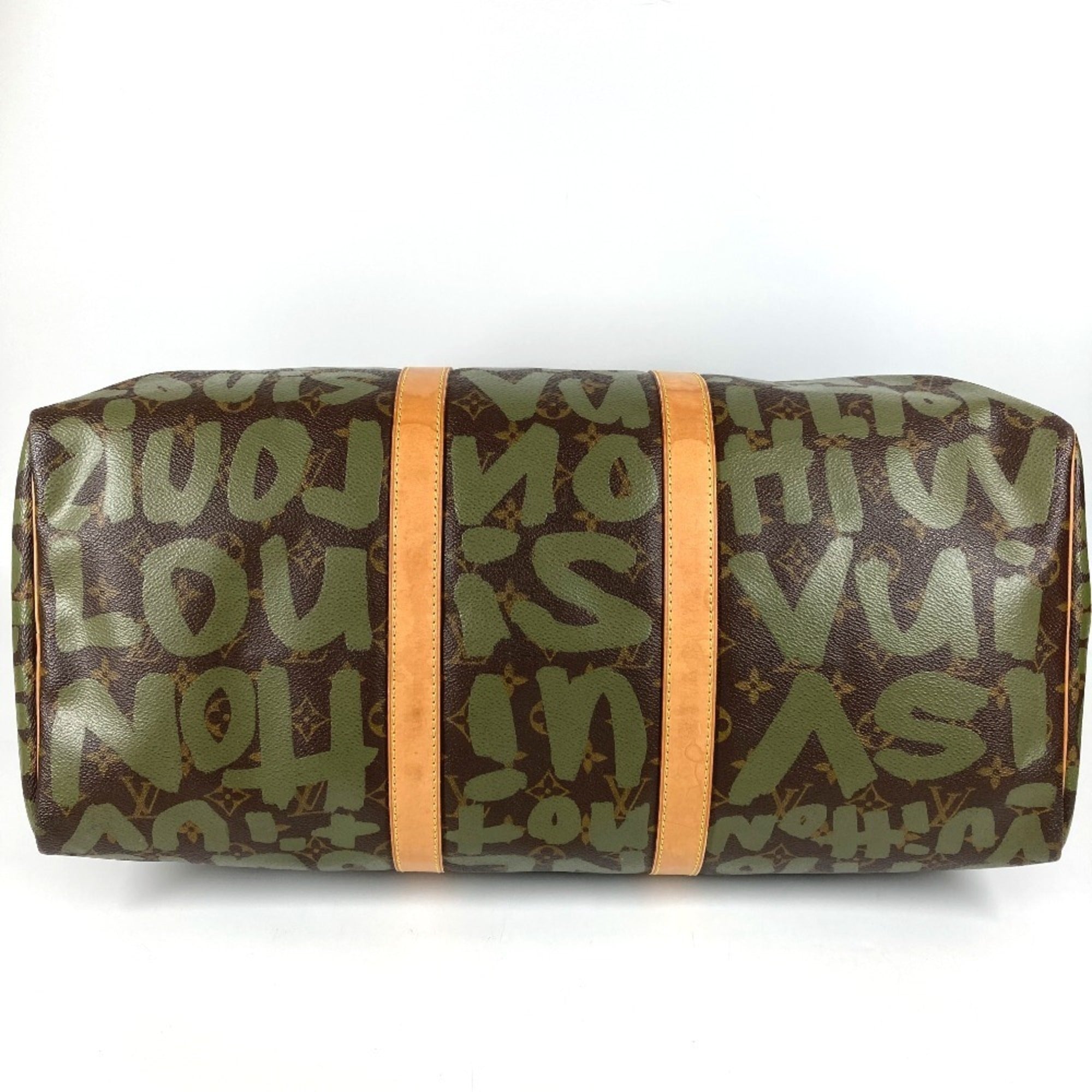 Louis Vuitton Monogram Graffiti Brown Khaki Monogram Graffiti Boston Bag Handbag