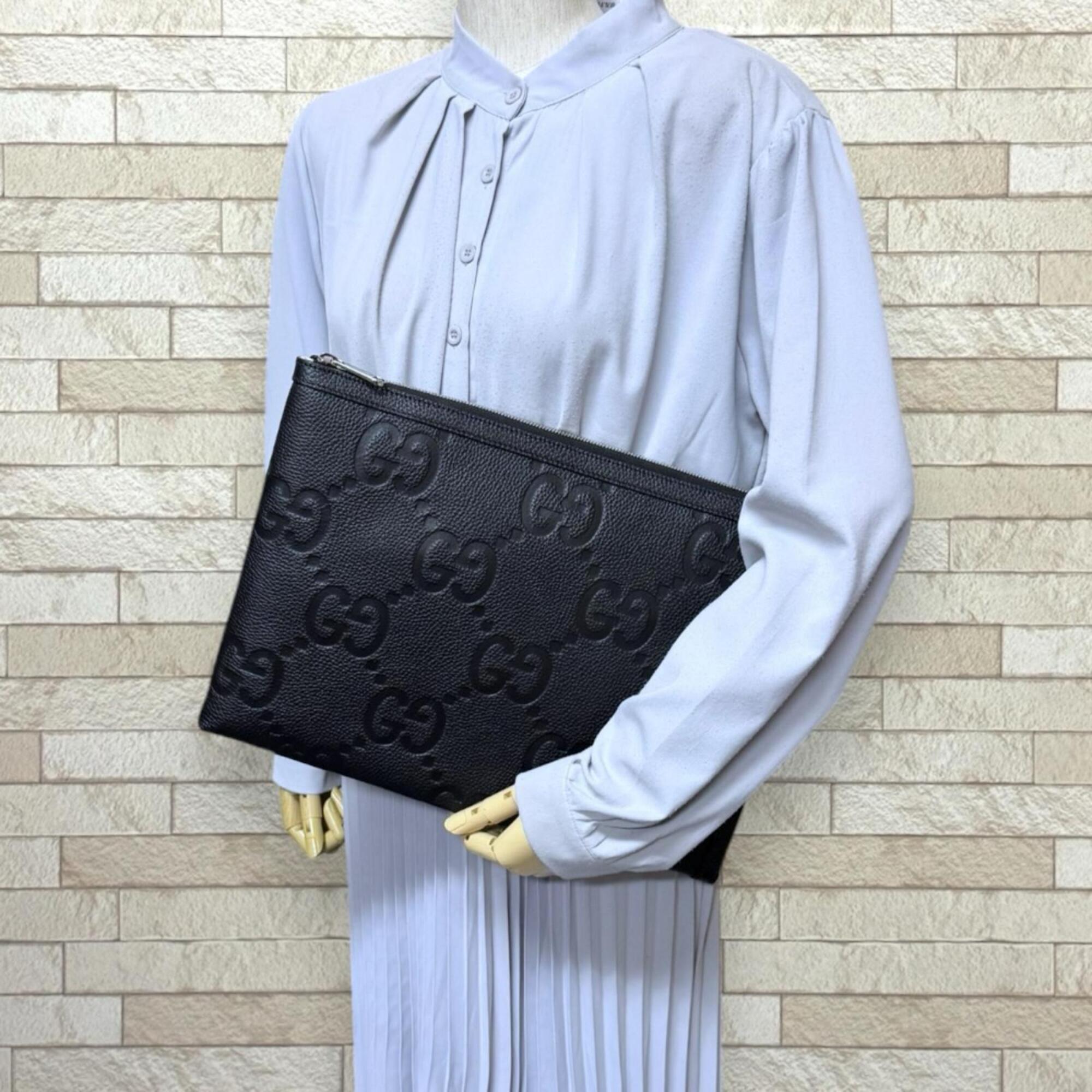 Gucci Black Leather Clutch Bag (Pre-Owned)