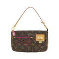 Louis Vuitton Monogram Perfo Fuchsia Marron Coated Canvas Handbag Pochette Pouch
