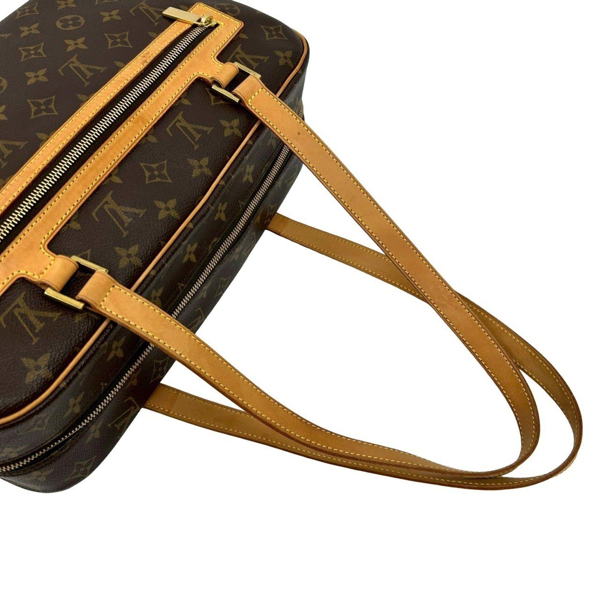 Louis Vuitton Brown Leather Pvc Shoulder Bag Tote Bag