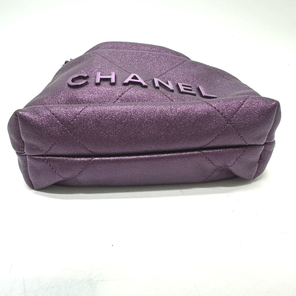 Chanel Purple Leather Shoulder Bag